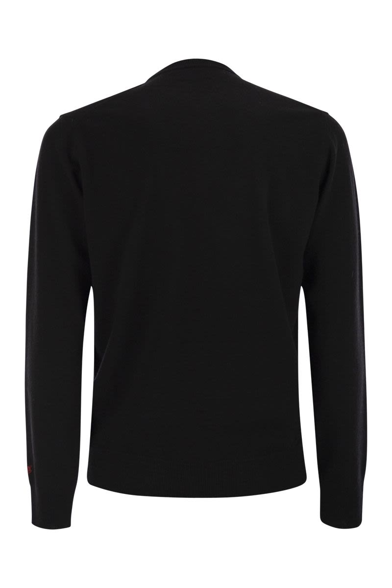 MC2 SAINT BARTH Men's Crew Neck Sweater with Front Embroidery