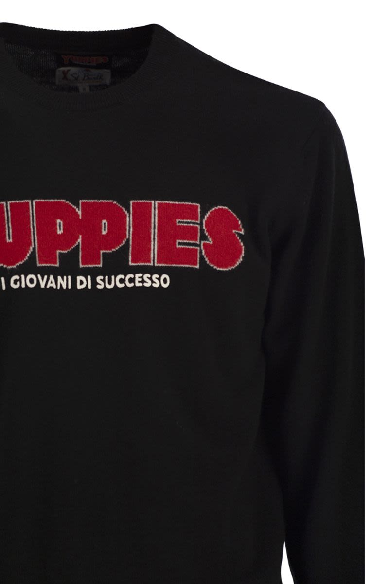 MC2 SAINT BARTH Men's Crew Neck Sweater with Front Embroidery