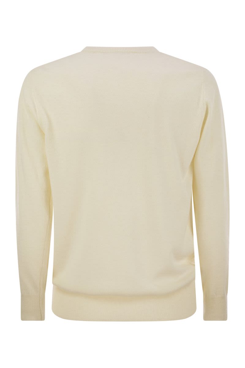 MC2 SAINT BARTH Dynamic Wool and Cashmere Blend Sweater with Unique Chest Print