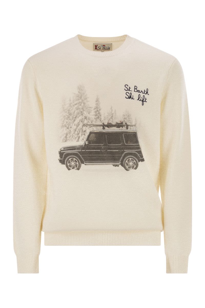 MC2 SAINT BARTH Elegant Men's Crew Neck Sweater with Embroidered Detail