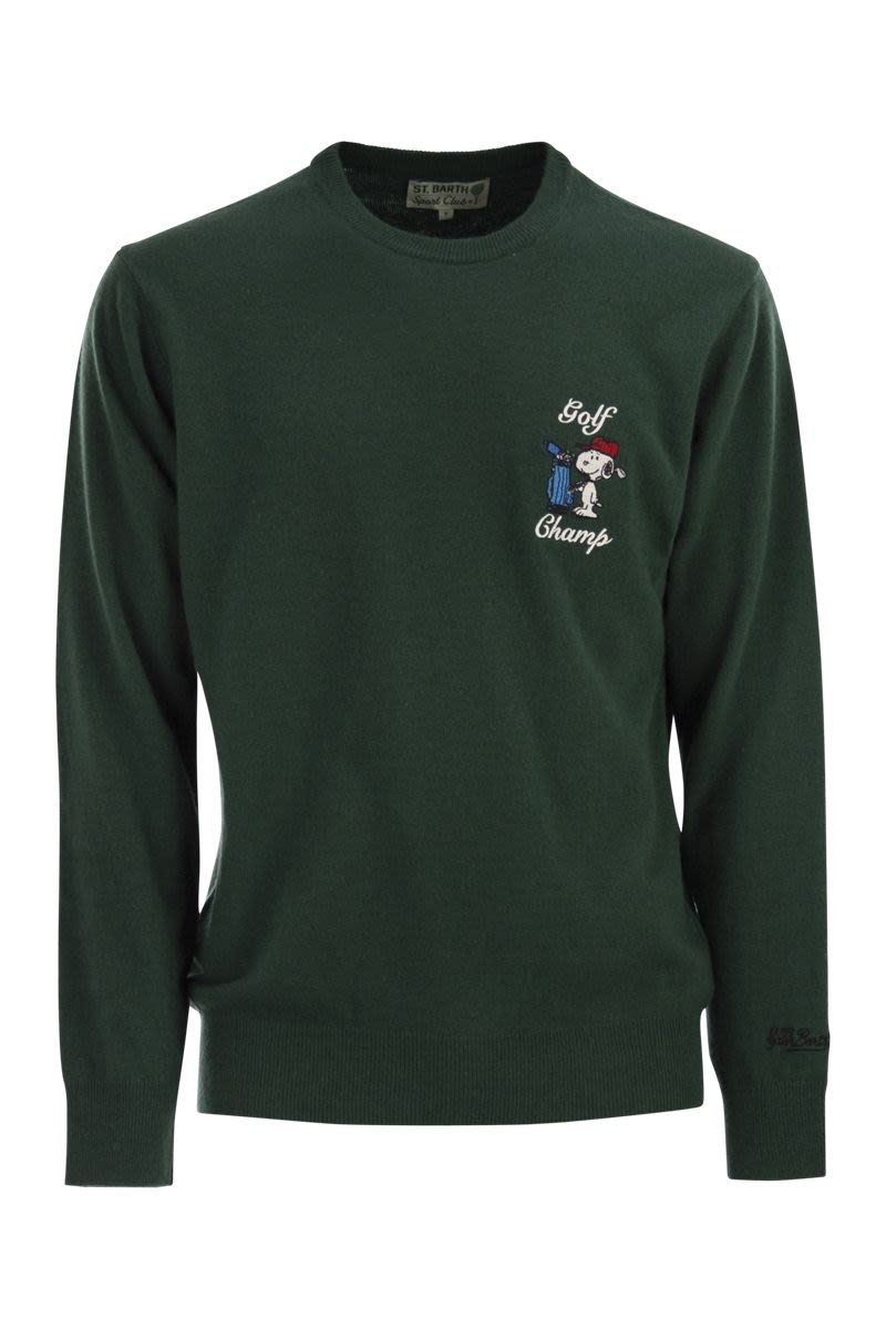 MC2 SAINT BARTH Men's Crew Neck Jumper with Embroidered Chest Details