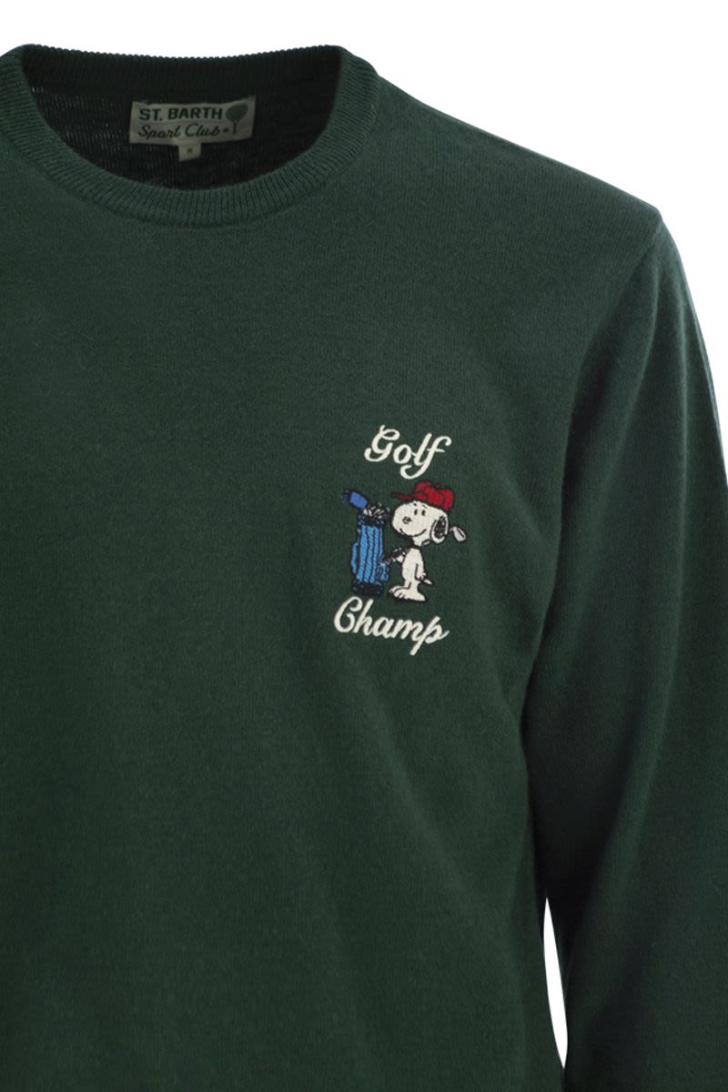 MC2 SAINT BARTH Men's Crew Neck Jumper with Embroidered Chest Details