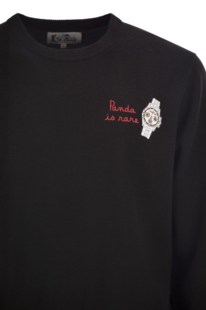 MC2 SAINT BARTH Heron - Men's Crew Neck Jumper with Embroidered Detail