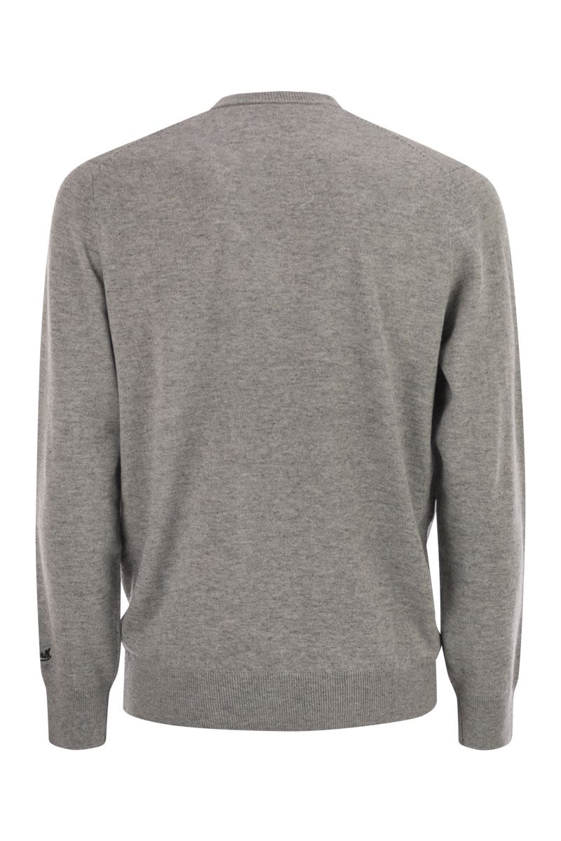 MC2 SAINT BARTH Men's Crew Neck Jumper with Embroidered Detail