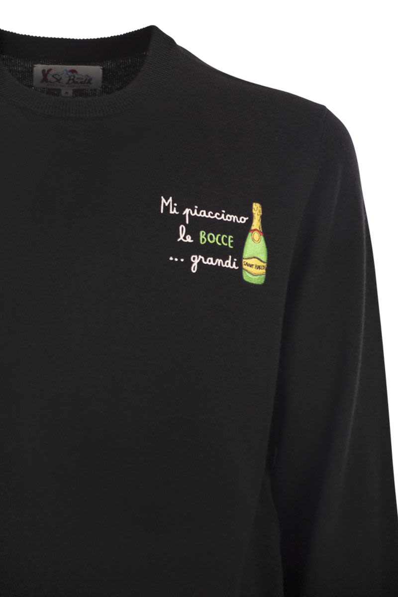 MC2 SAINT BARTH Men's Crew Neck Jumper - Embroidered Chest Design