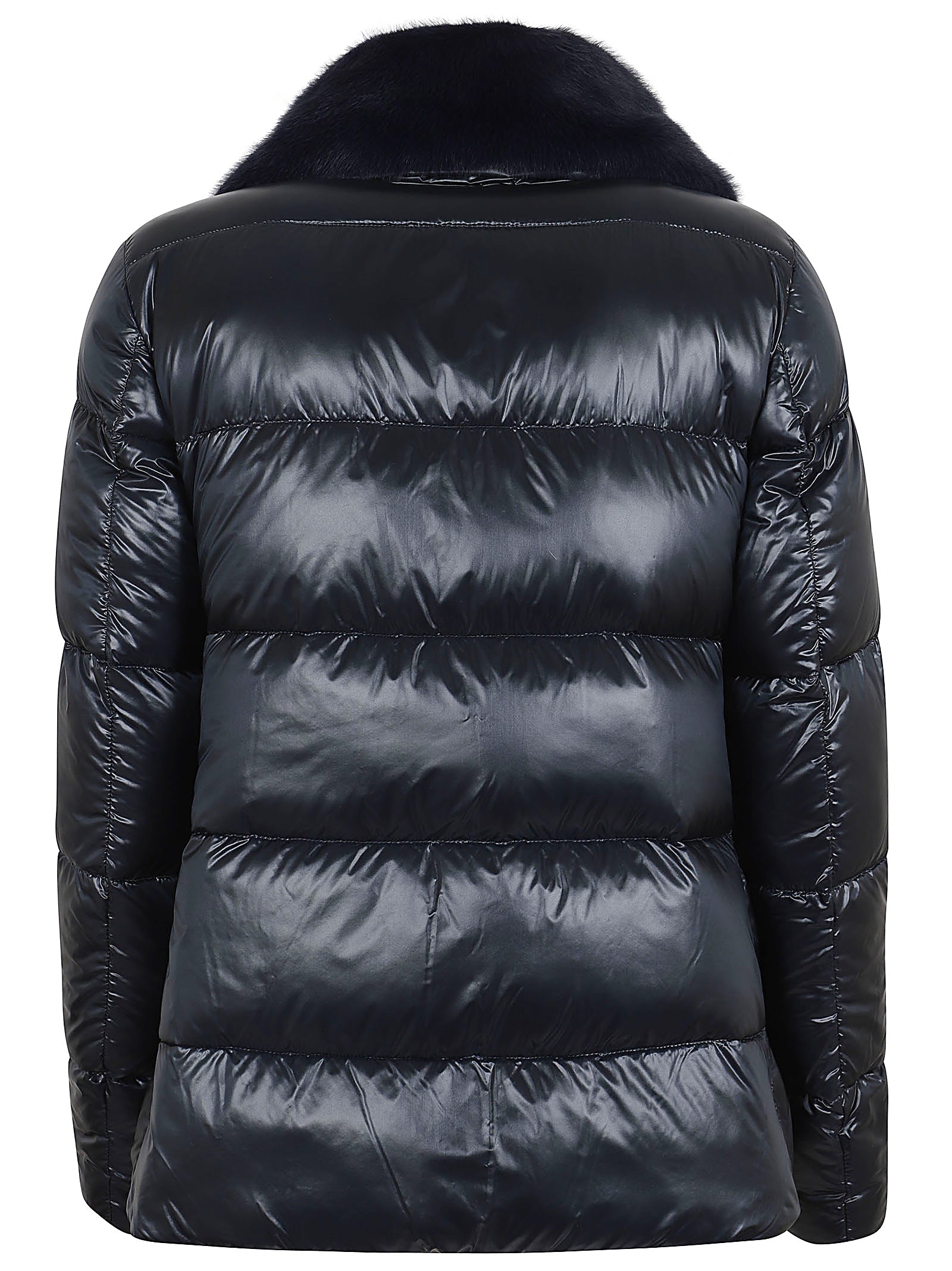 HERNO Women's Stylish Bomber Jacket with High Faux Fur Collar