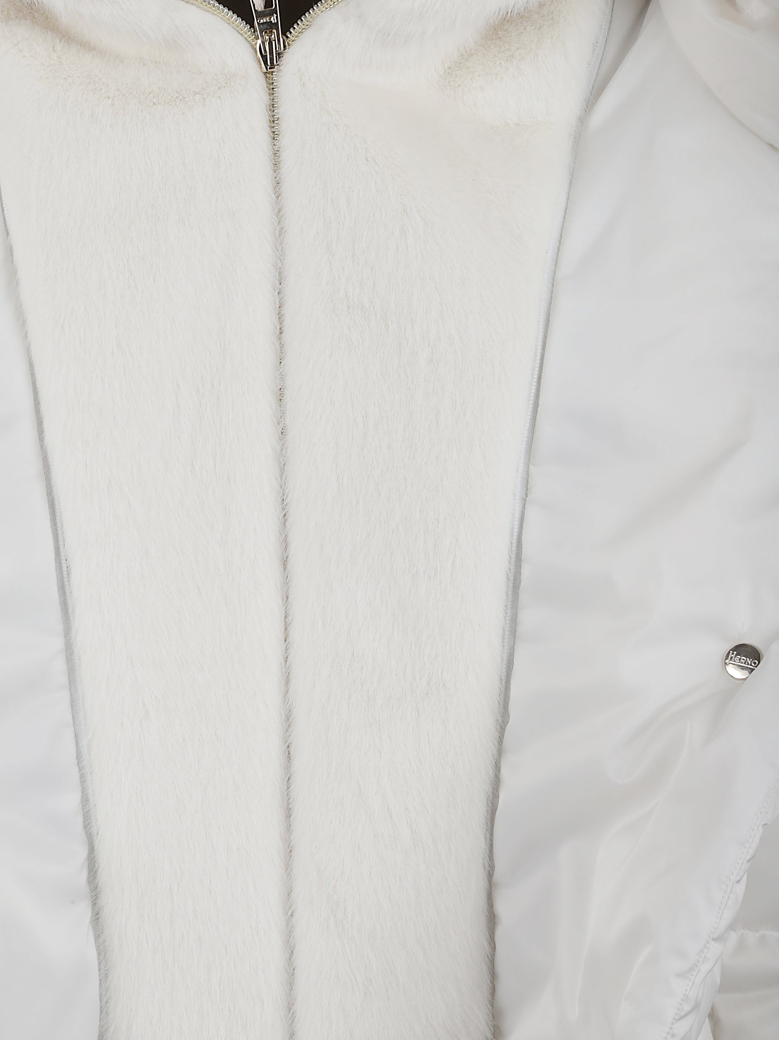 HERNO A-Shape Satin Jacket with Fixed Hood for Women