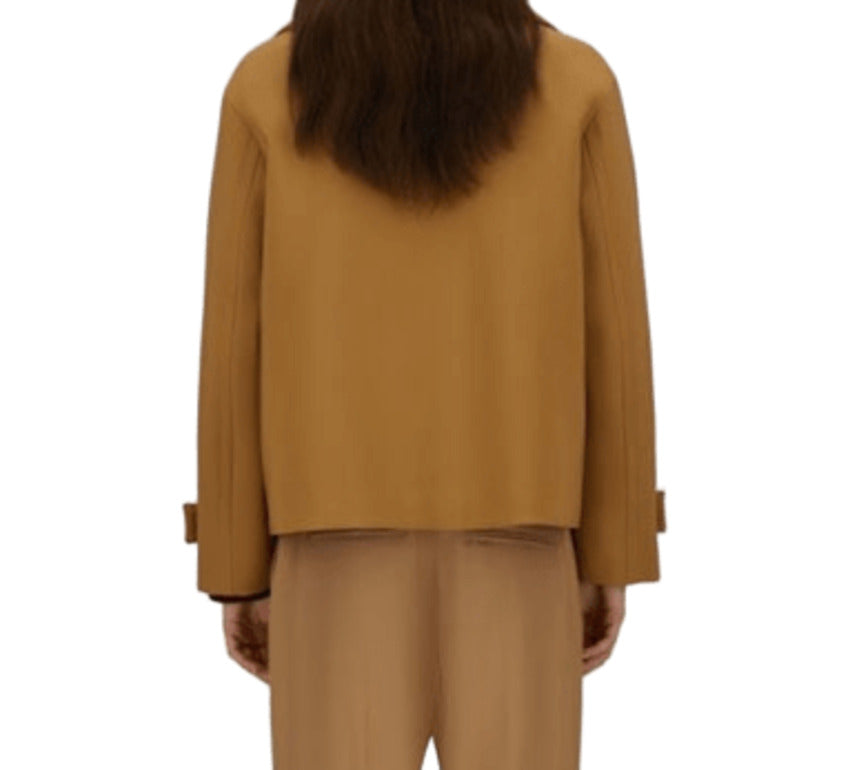 HERNO Classic Camel Jacket with Removable Bib for Women