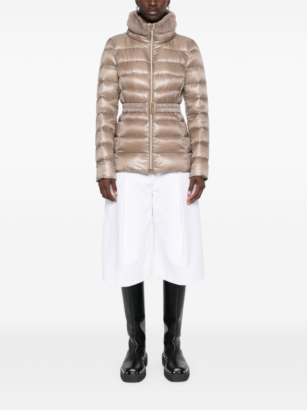 HERNO Lightweight Women’s Puffer Jacket with Slim Fit and High Collar