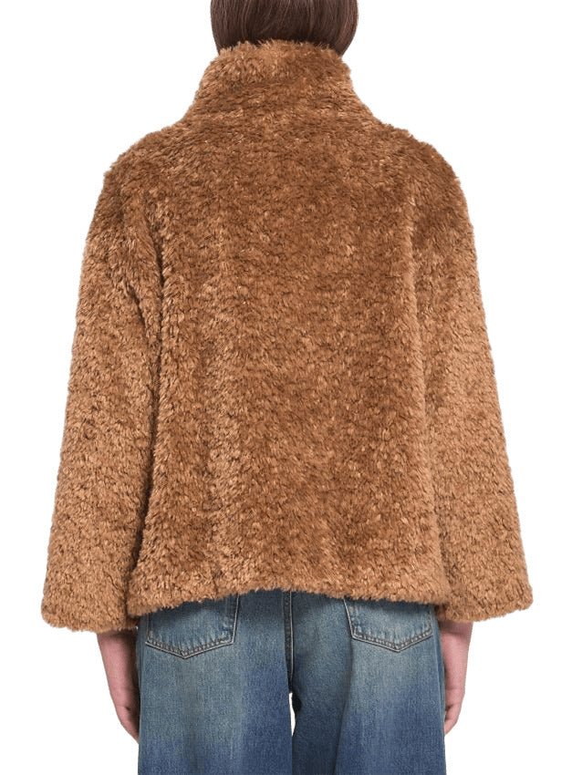 HERNO Faux Fur Funnel Collar Jacket