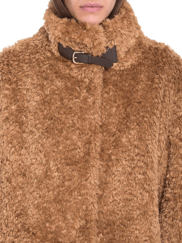 HERNO Faux Fur Funnel Collar Jacket