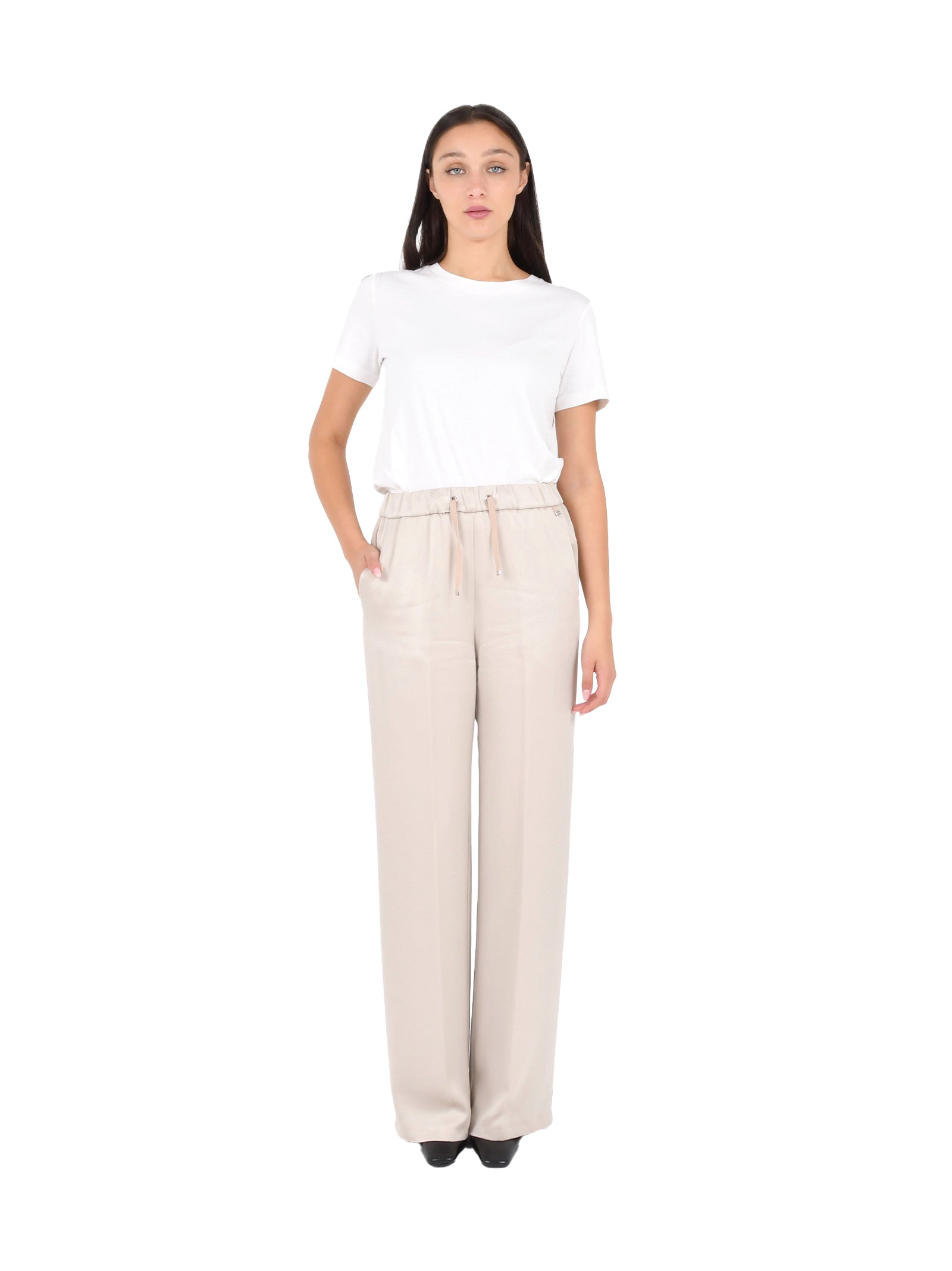 HERNO Chantilly Trousers with Drawstring Waist