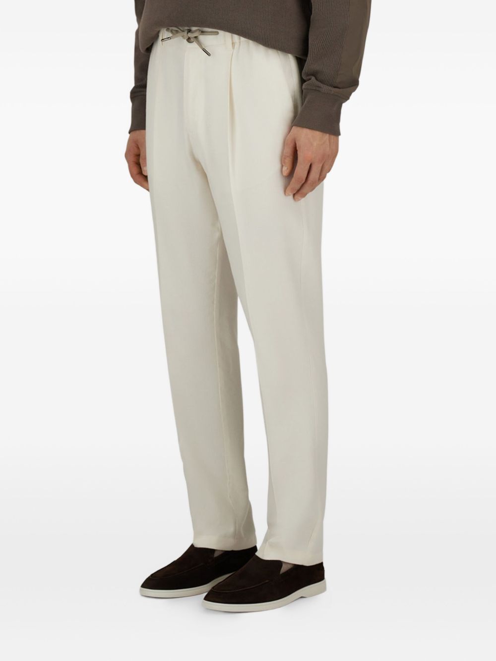 HERNO Luxury Cashmere Silk Trousers with One-Pleat Design