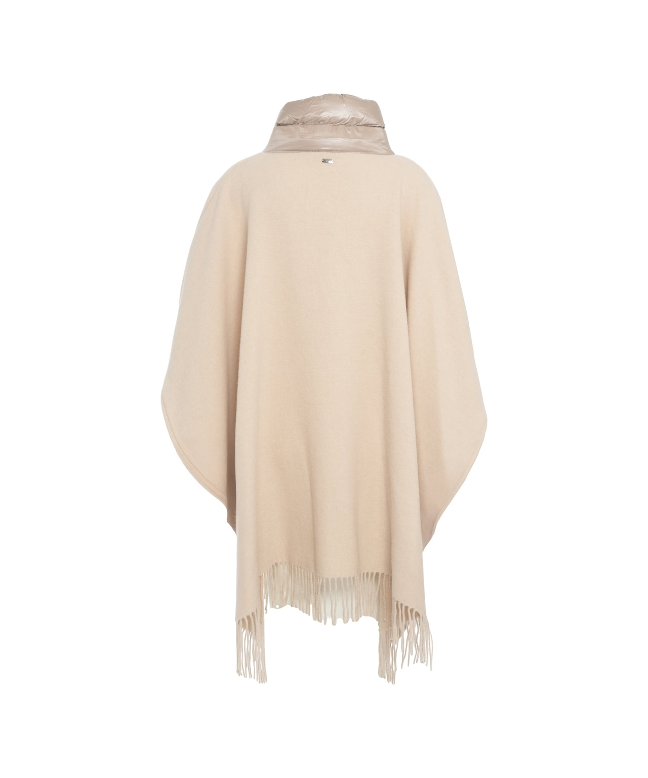 HERNO Luxurious Cape with High Collar and Fringed Hem