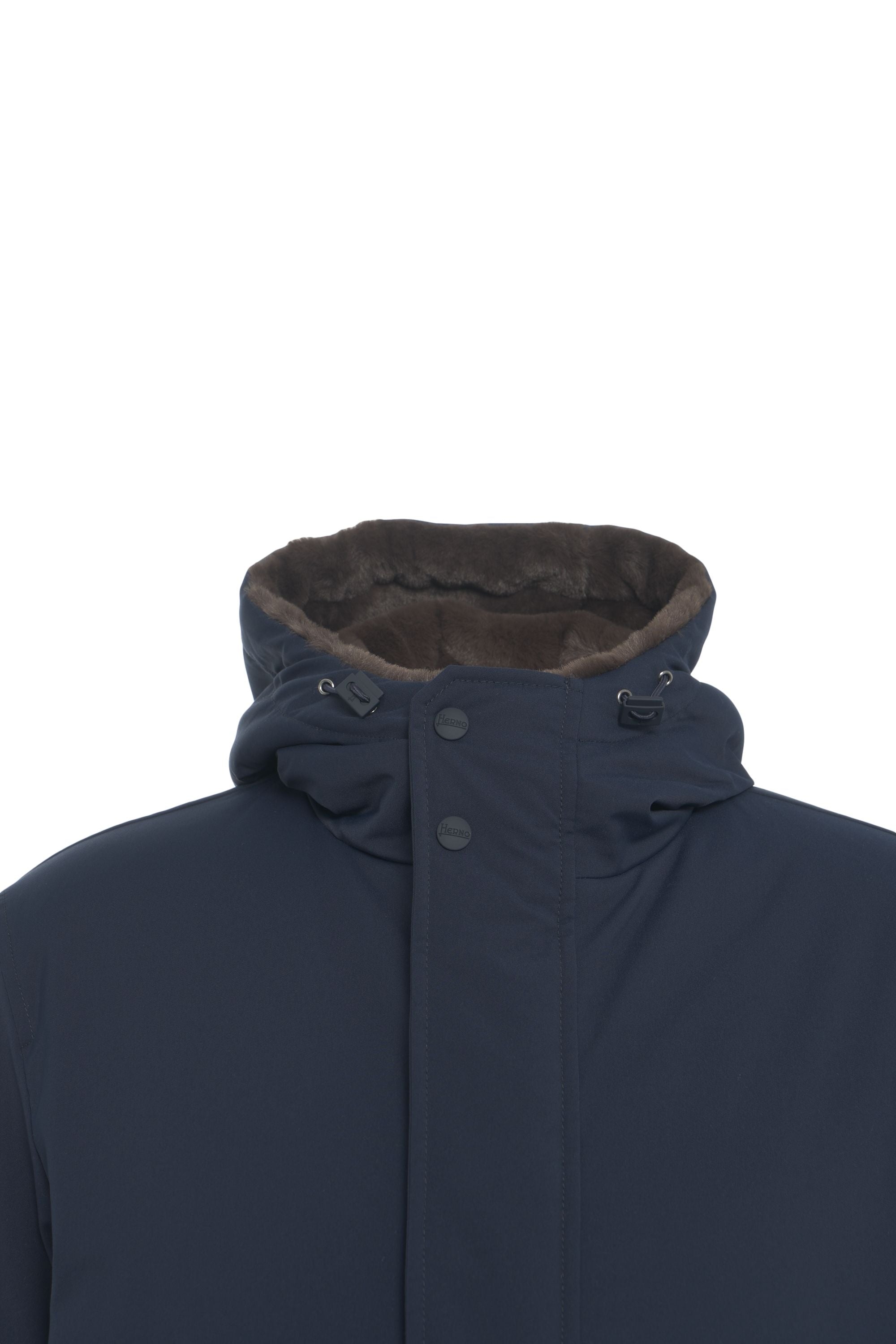 HERNO Men's Parka Jacket with Faux Fur Hood
