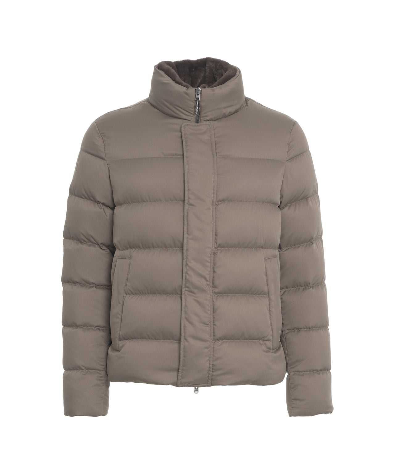 HERNO Lightweight Quilted Puffer Jacket with High Collar