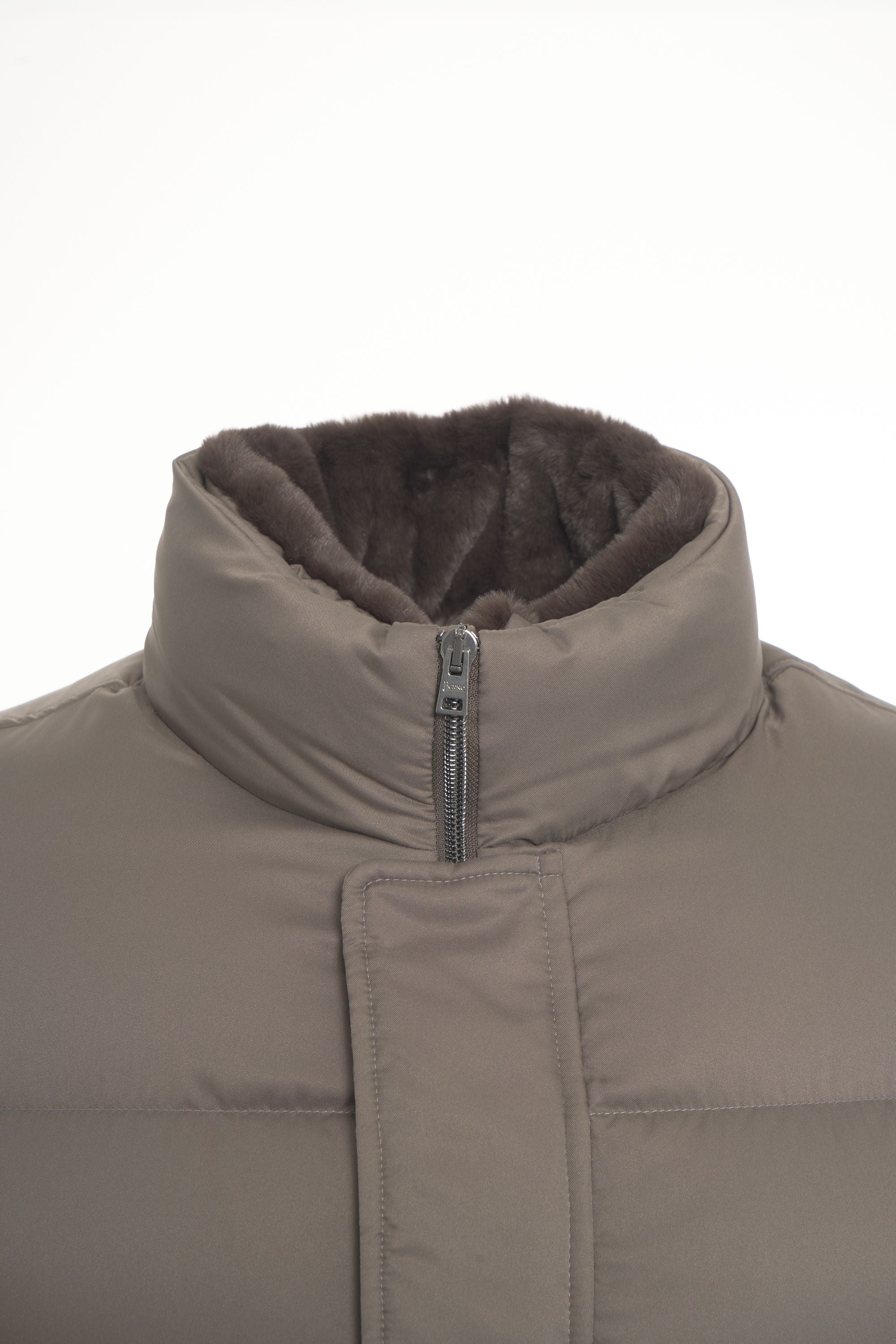 HERNO Lightweight Quilted Puffer Jacket with High Collar