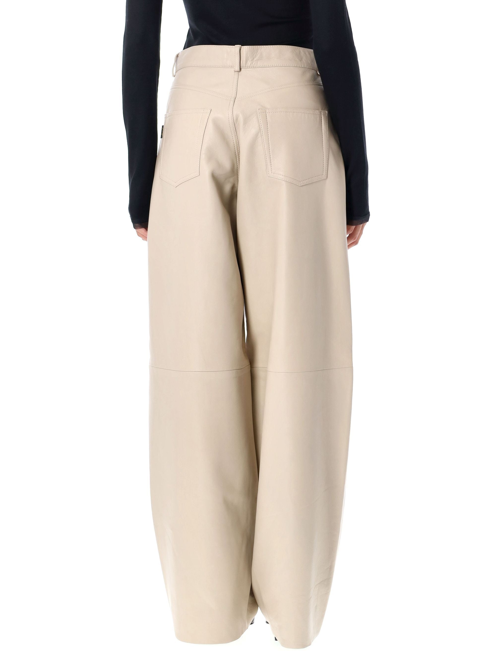 HAIKURE Mid-Rise Wide Leg Leather Pants - Size 26