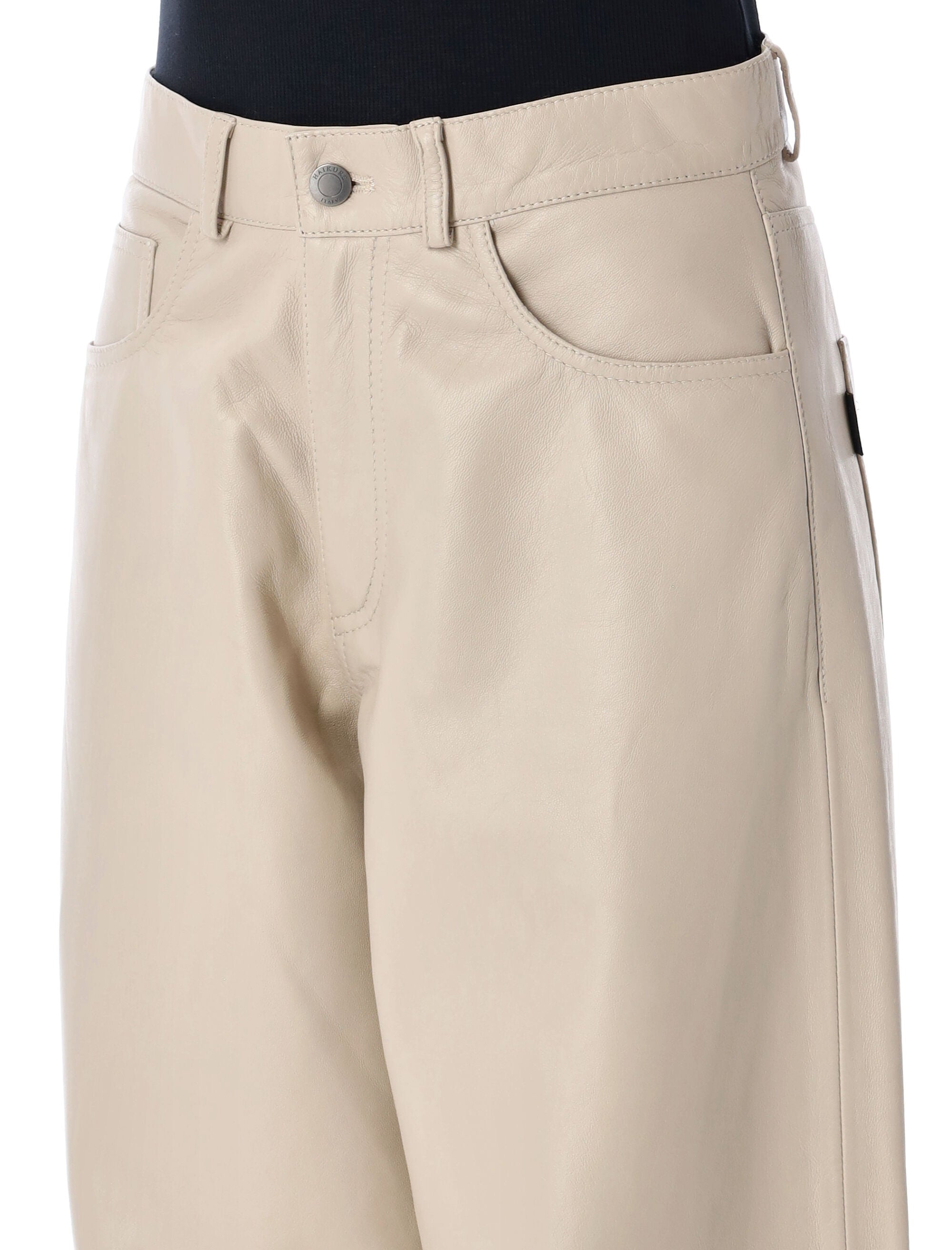 HAIKURE Mid-Rise Wide Leg Leather Pants - Size 26