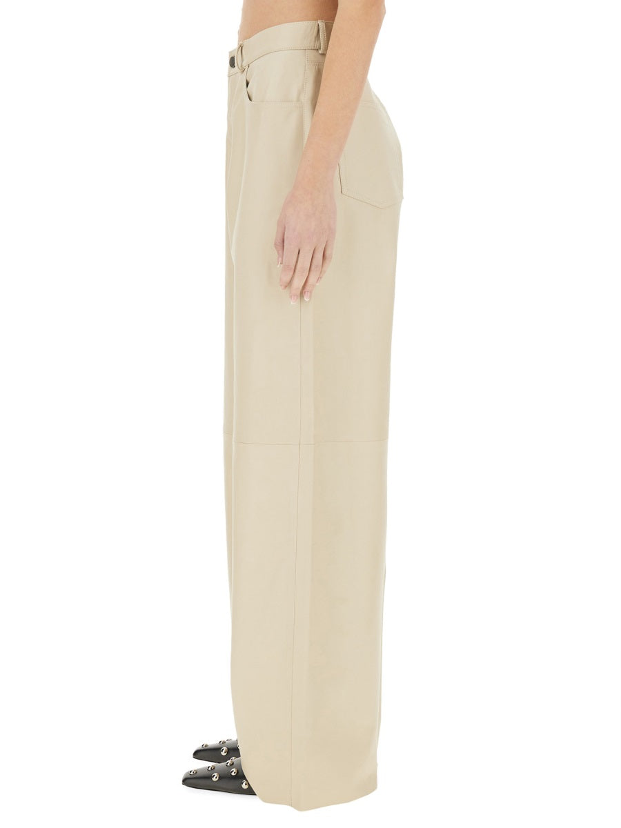 HAIKURE Mid-Rise Wide Leg Leather Pants - Size 26