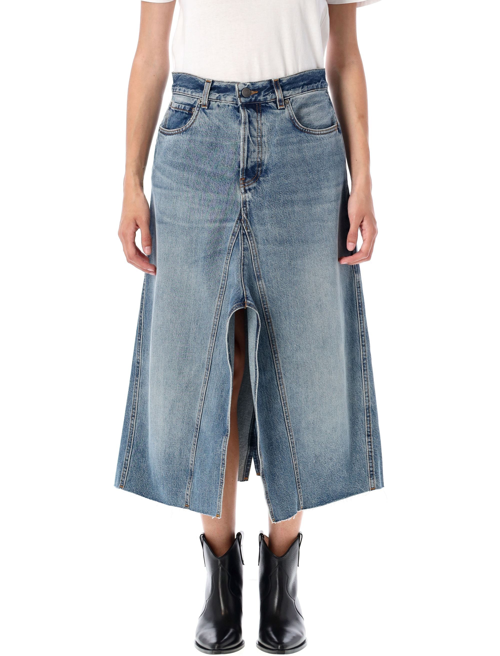 HAIKURE Mid-Length Flared Denim Skirt - Size 27