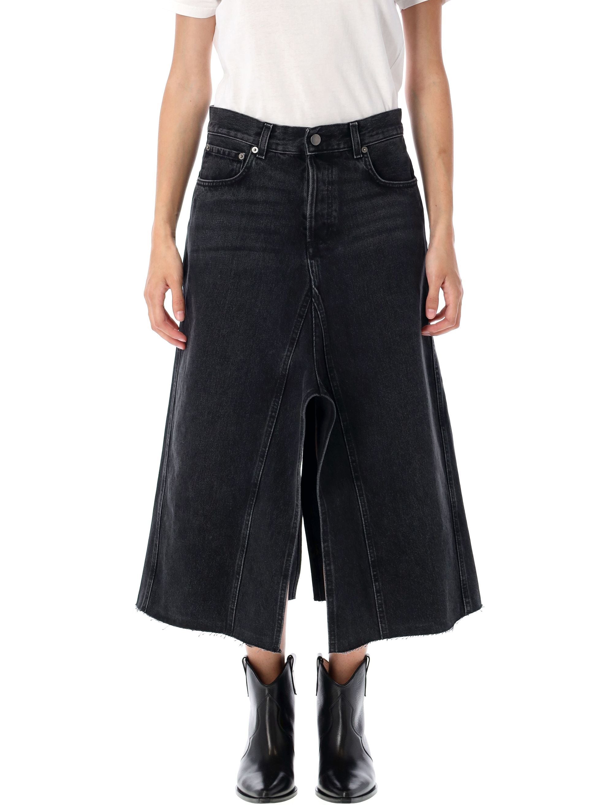HAIKURE Flared Denim Skirt with Slits - Size 27
