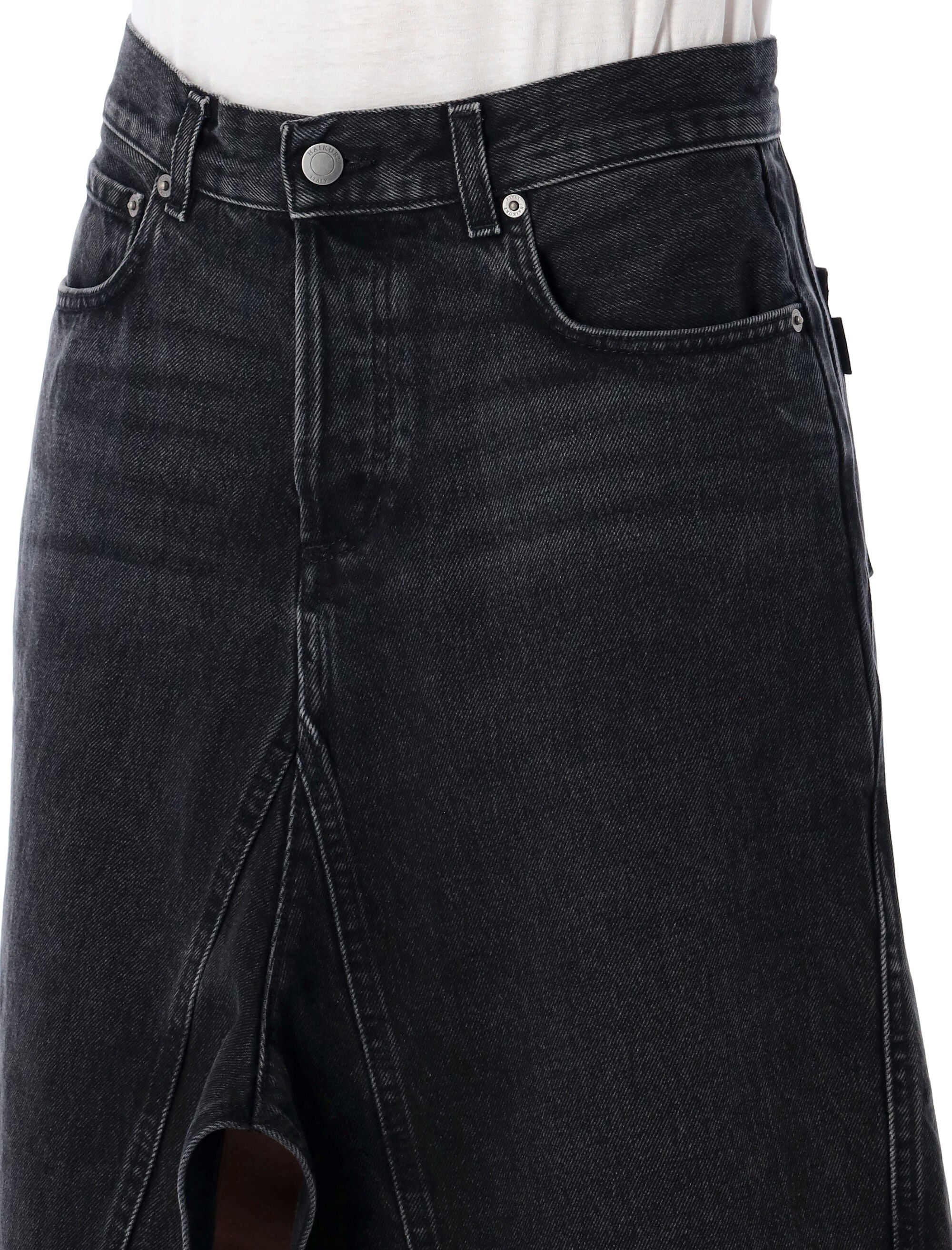 HAIKURE Flared Denim Skirt with Slits - Size 27