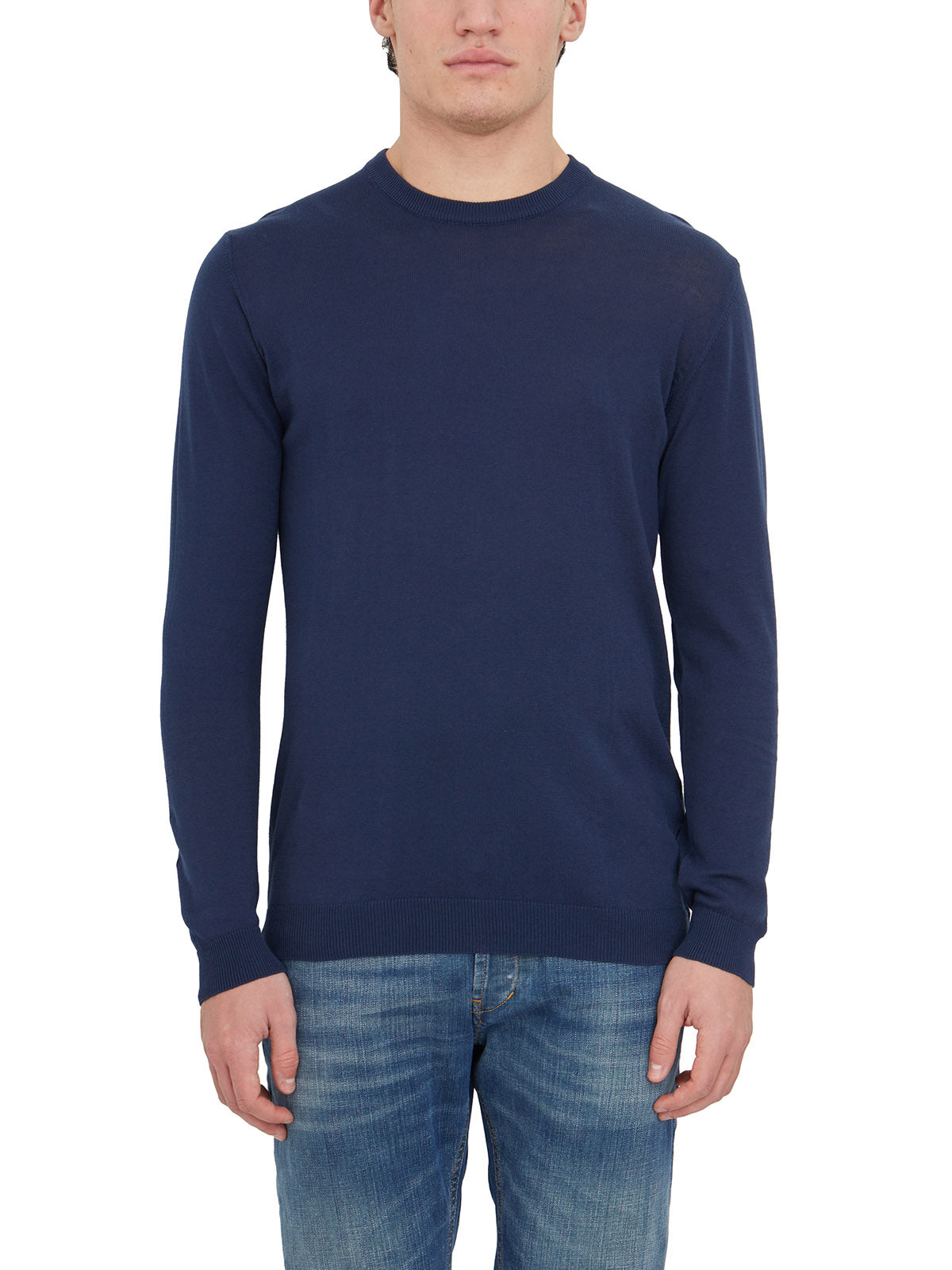 DANIELE ALESSANDRINI Classic Crew Neck T-Shirt for Men - Long Sleeve