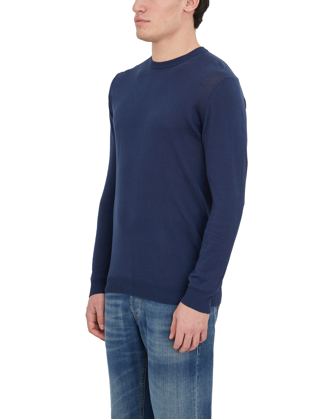 DANIELE ALESSANDRINI Classic Crew Neck T-Shirt for Men - Long Sleeve