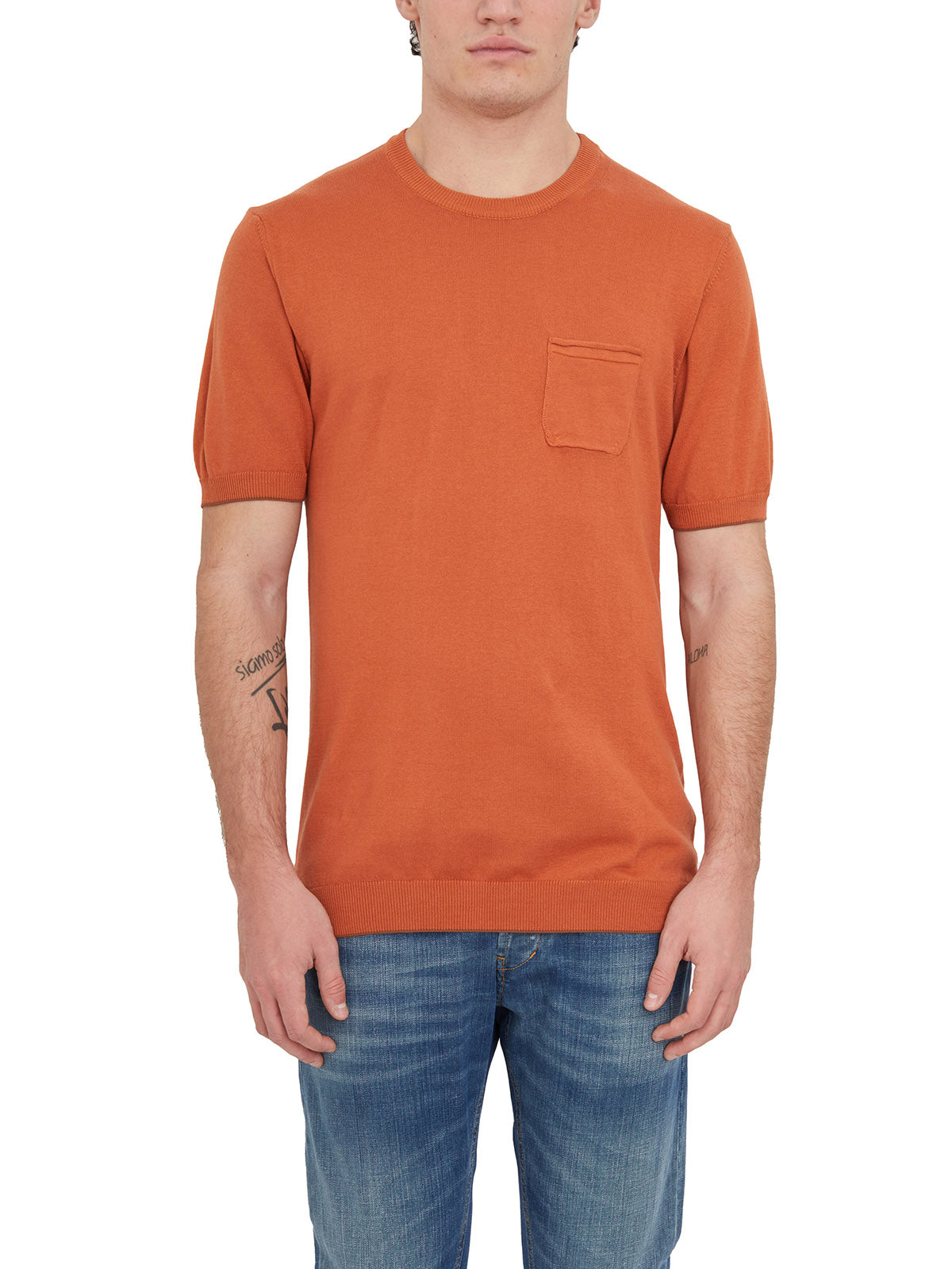 DANIELE ALESSANDRINI Essential Crew Neck T-Shirt with Pocket for Men