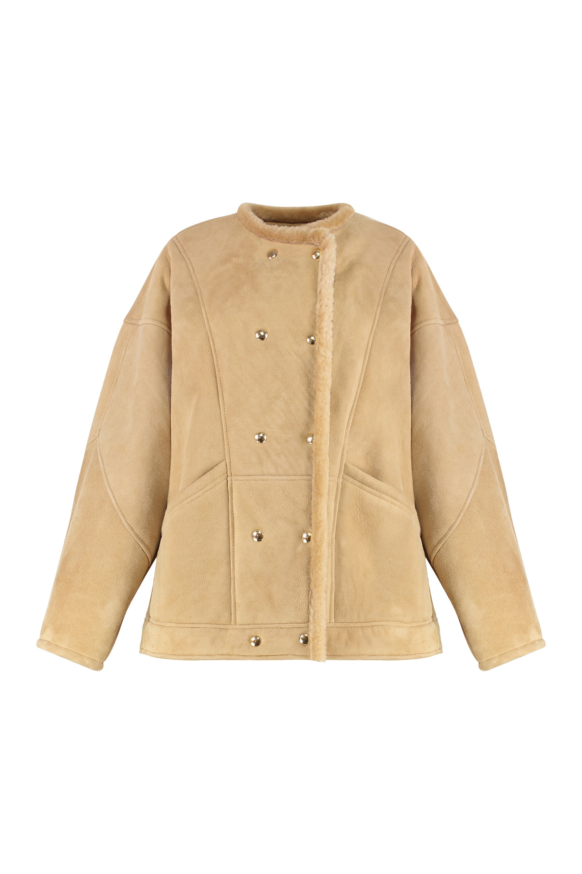 HALFBOY Women's Double-Breasted Sheepskin Jacket