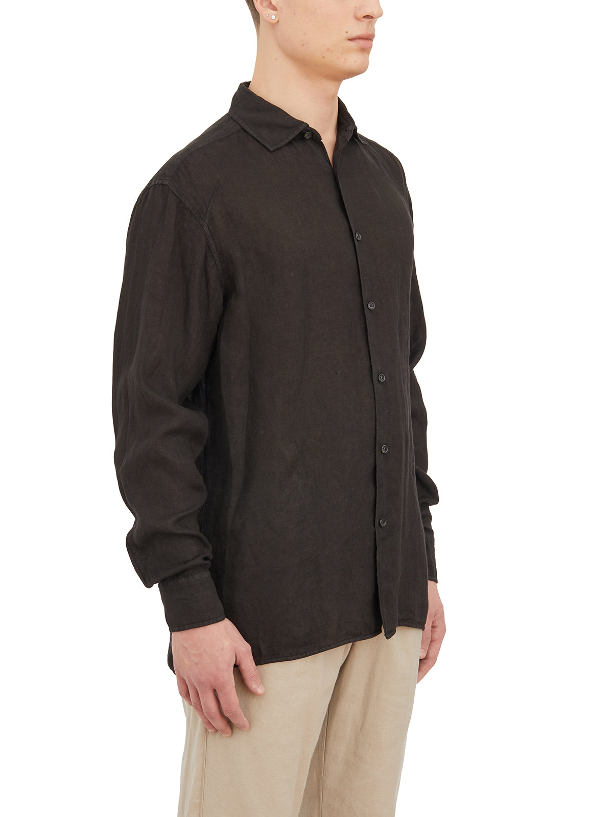 PAOLO PECORA Linen Button-Up Shirt - Size 48