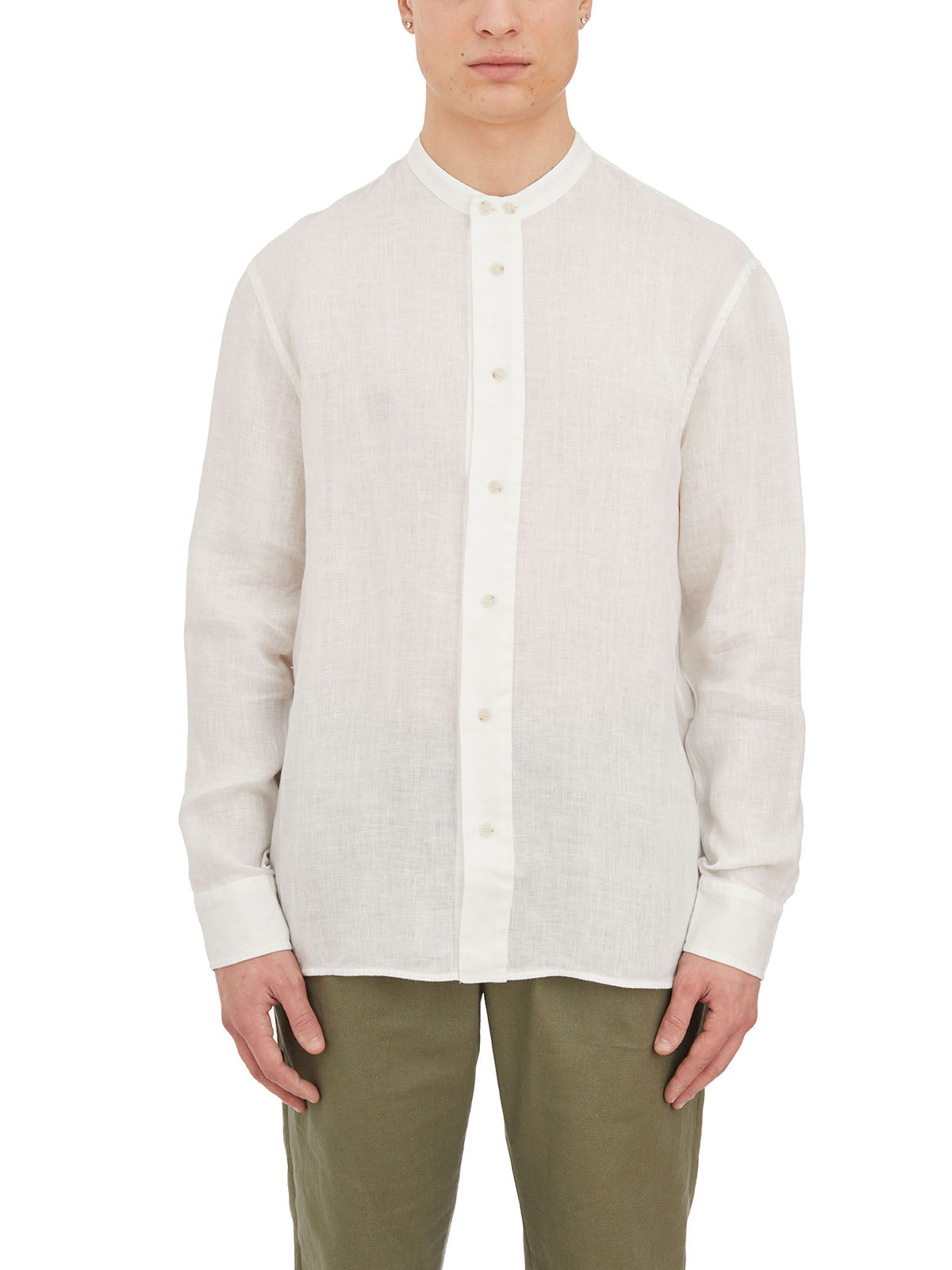 PAOLO PECORA Linen Shirt for Men in Size 48