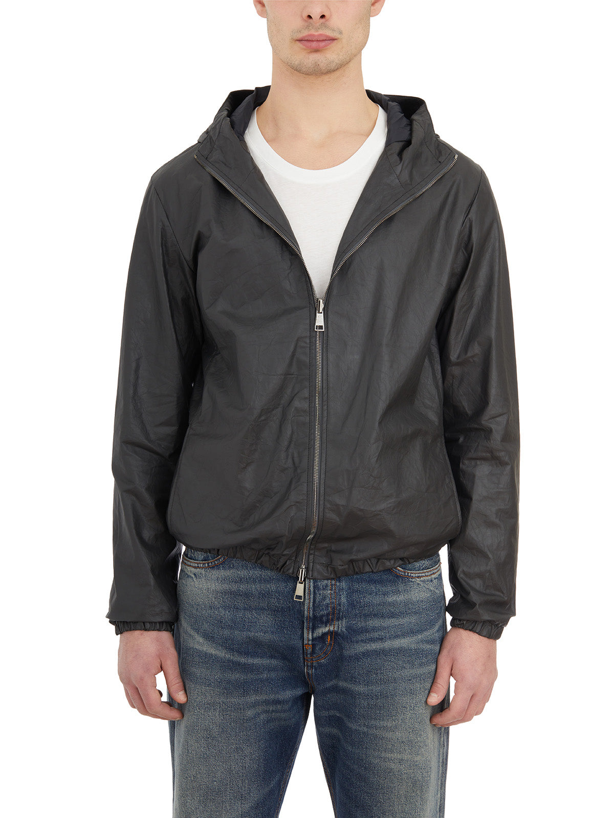 GIORGIO BRATO Leather Jacket with Hood - Size 50