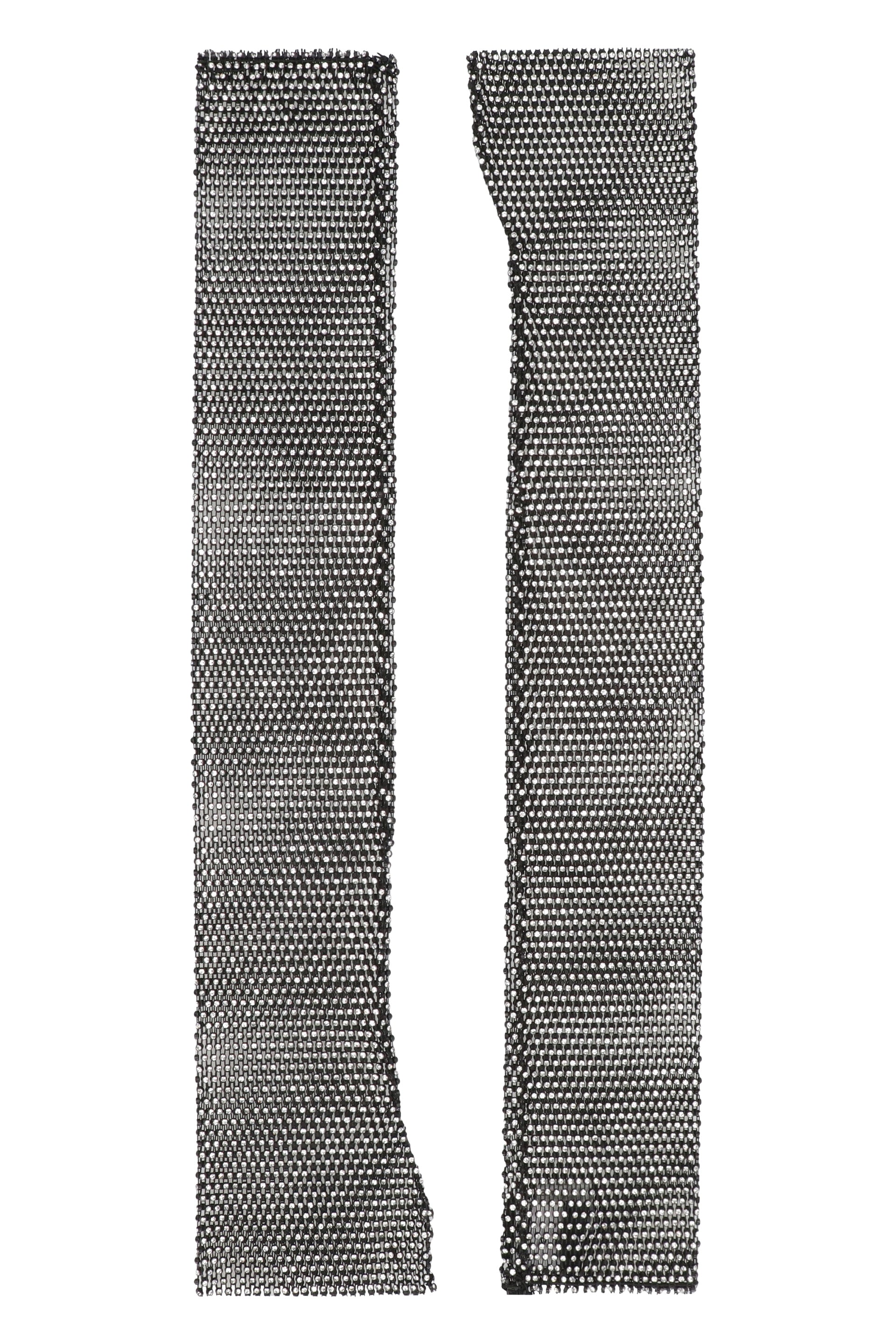 SANTA BRANDS Netted Knit Armwarmer with Rhinestones