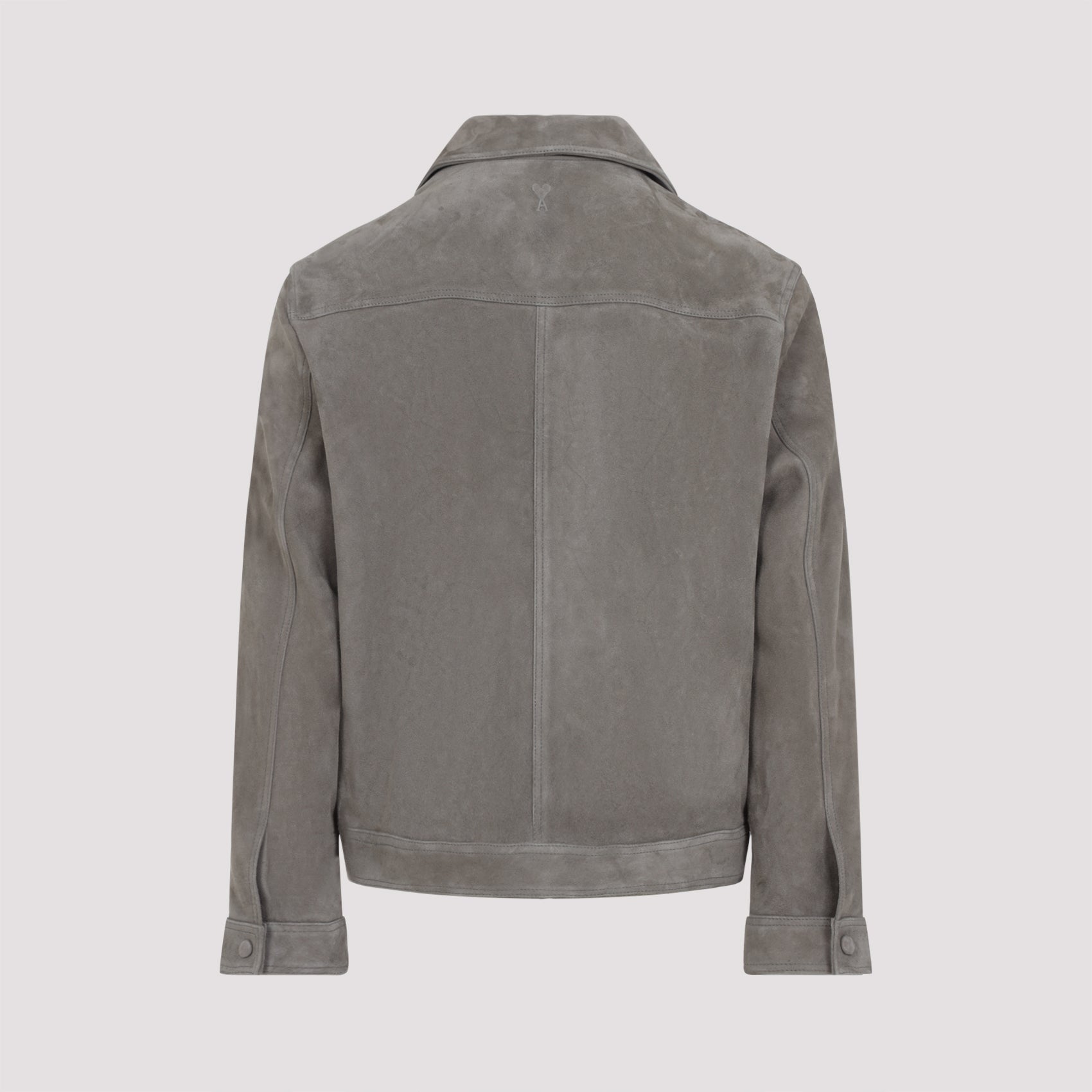 AMI PARIS Suede Zip-Up Jacket for Men