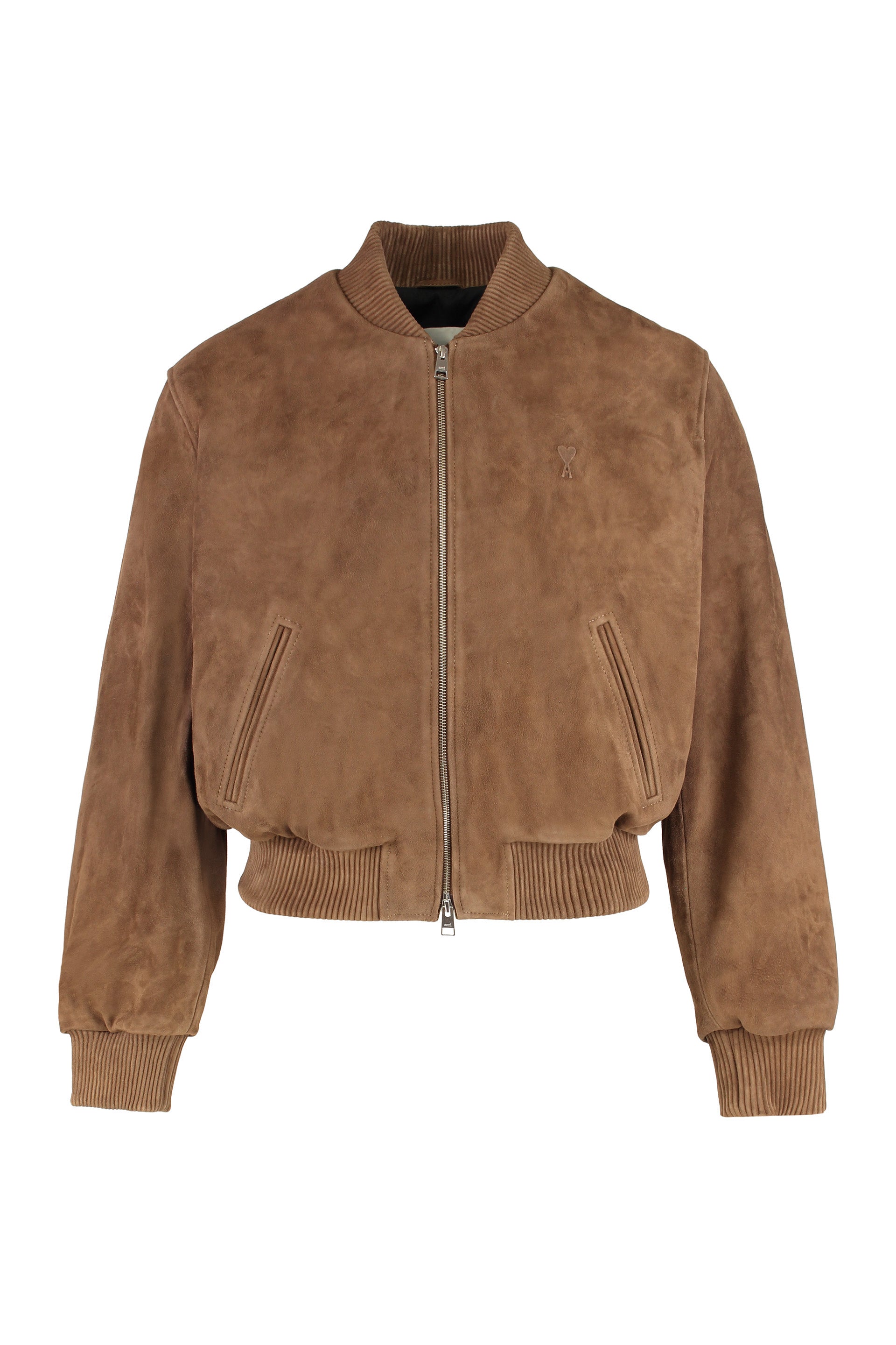 AMI PARIS Suede Bomber Jacket