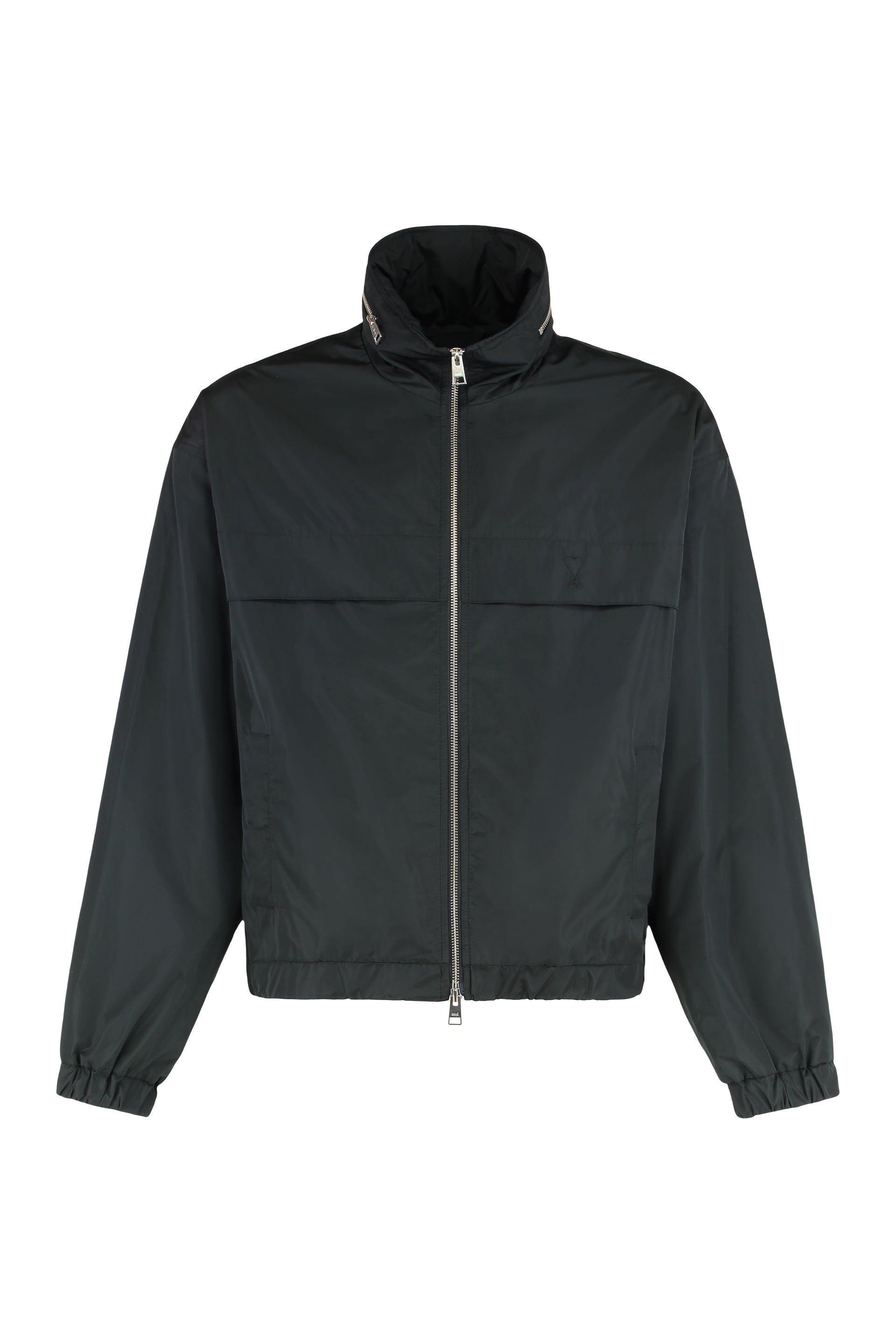 AMI PARIS Technical Fabric Jacket with Zip and Hood