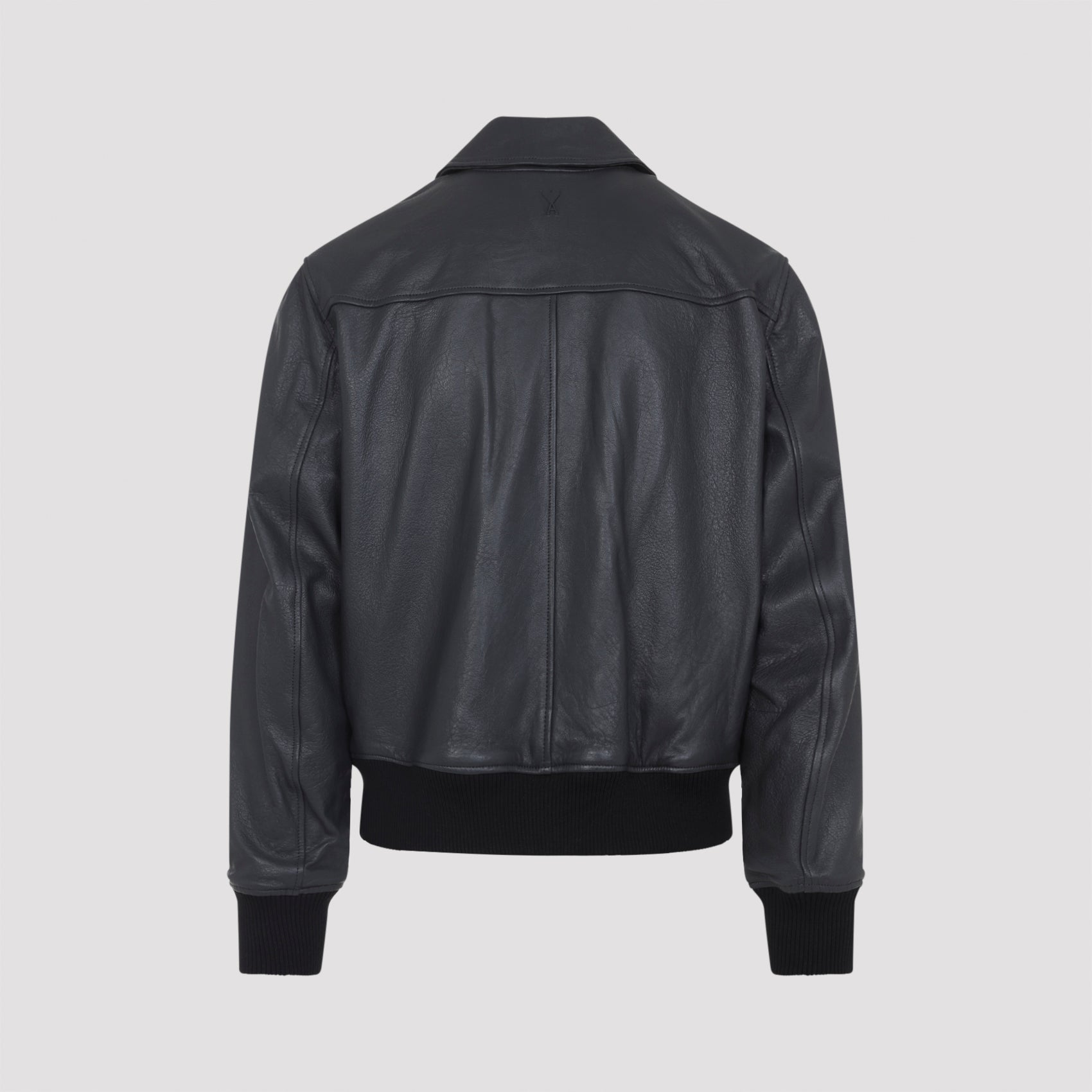 AMI PARIS Zipped Leather Jacket for Men