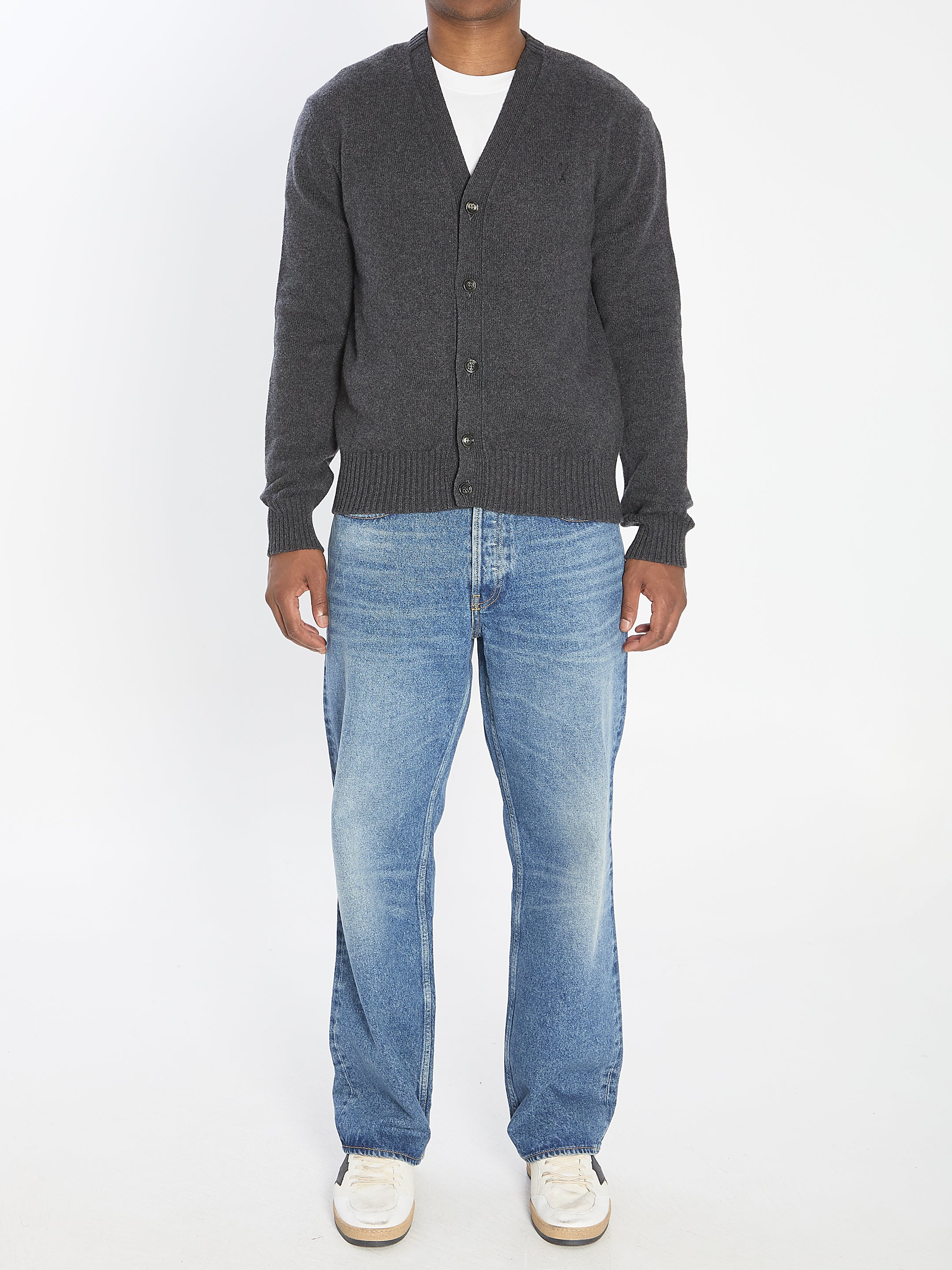 AMI PARIS Classic Cashmere Cardigan for Men