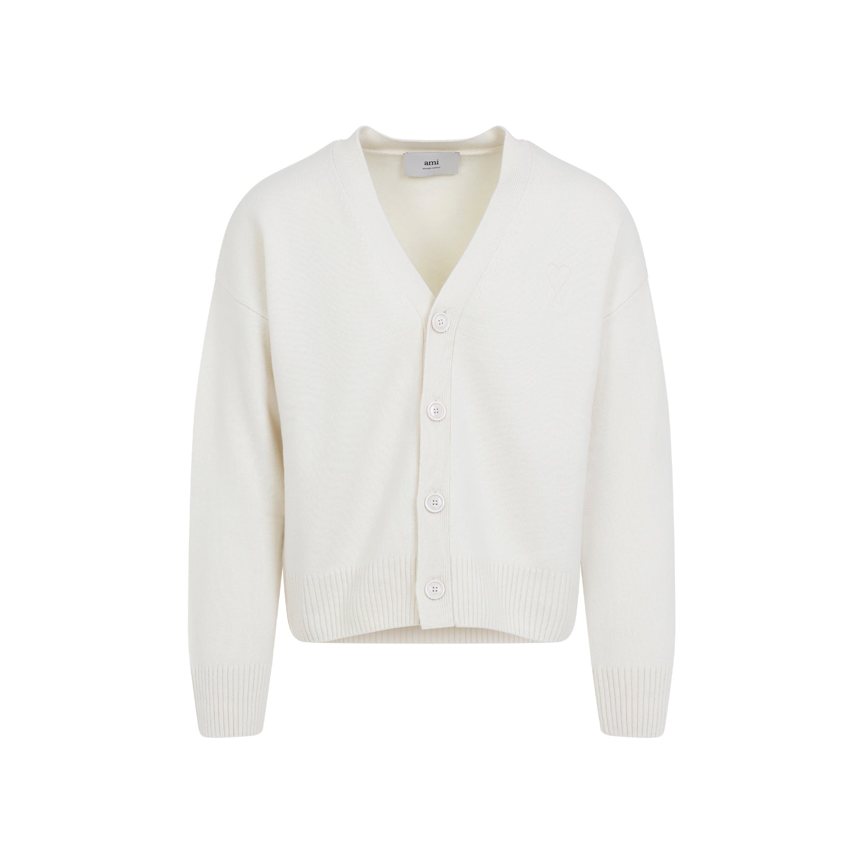 AMI PARIS Men's Premium Wool & Cashmere Cardigan