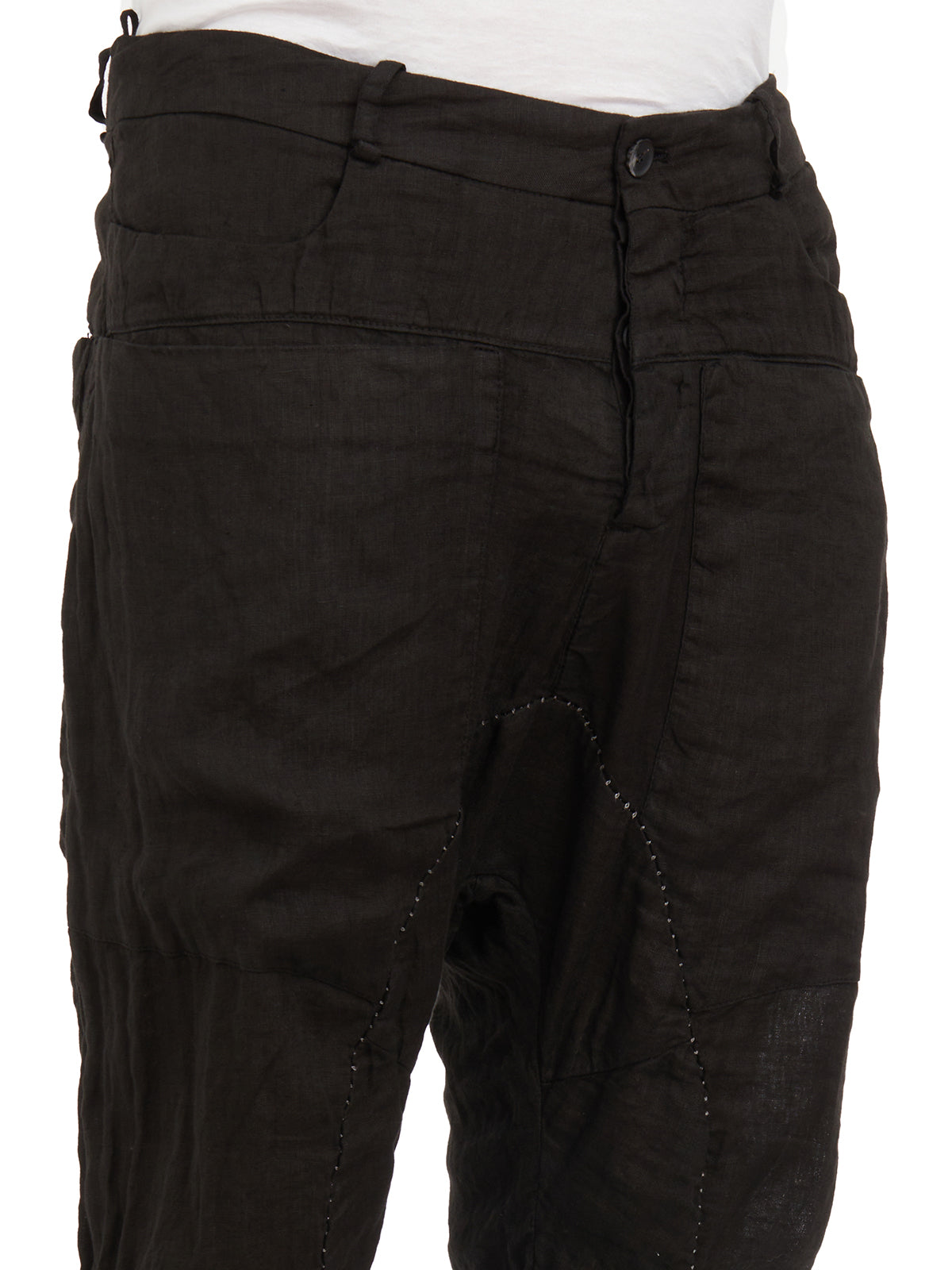 MASNADA Slim Fit Linen Trousers Size 48 with Side Pockets