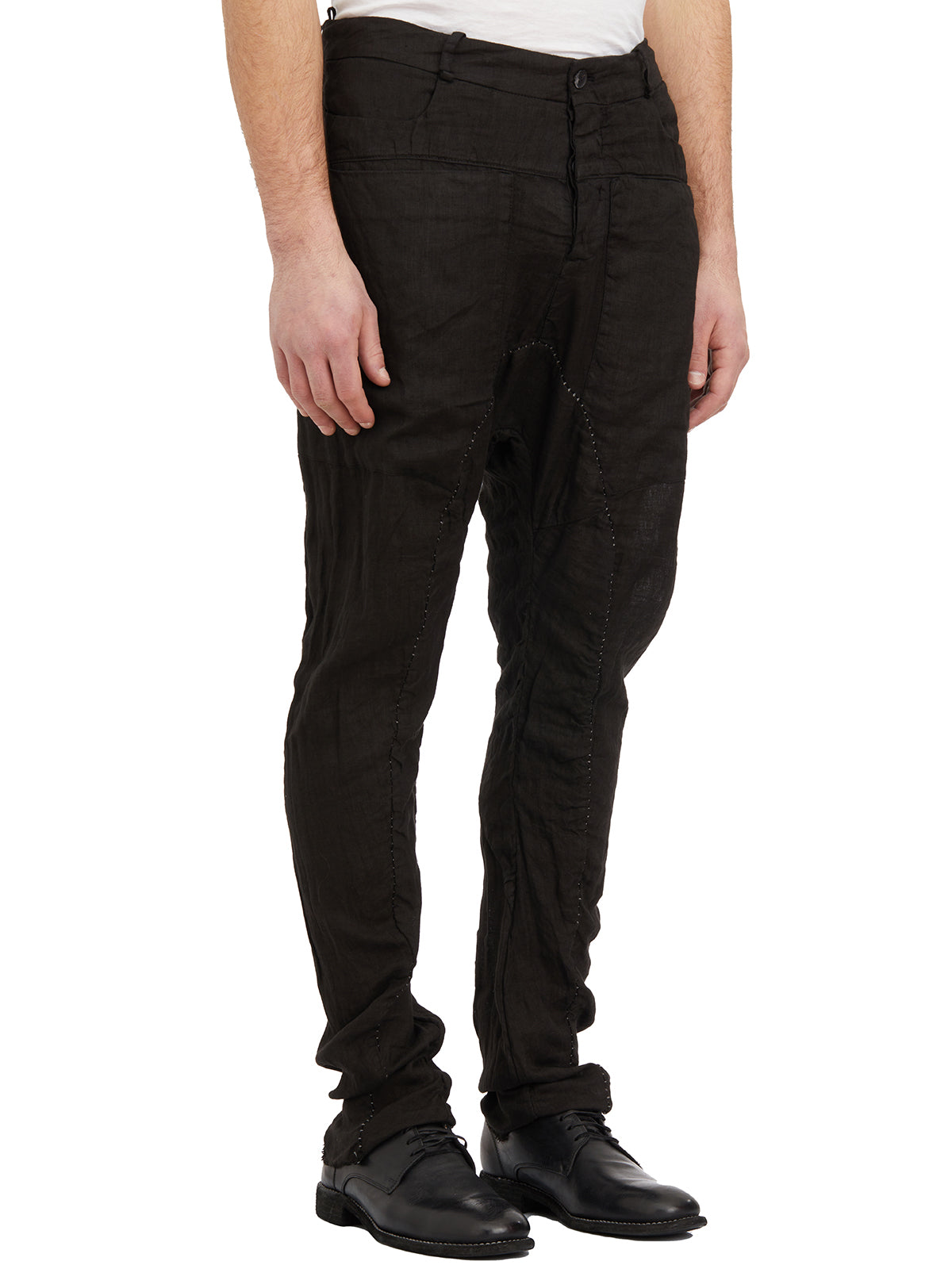 MASNADA Slim Fit Linen Trousers Size 48 with Side Pockets