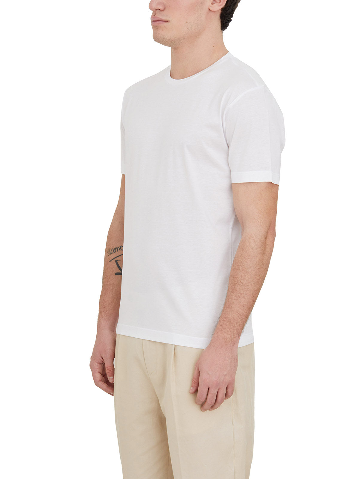 DANIELE ALESSANDRINI Classic Stretch Crewneck T-Shirt