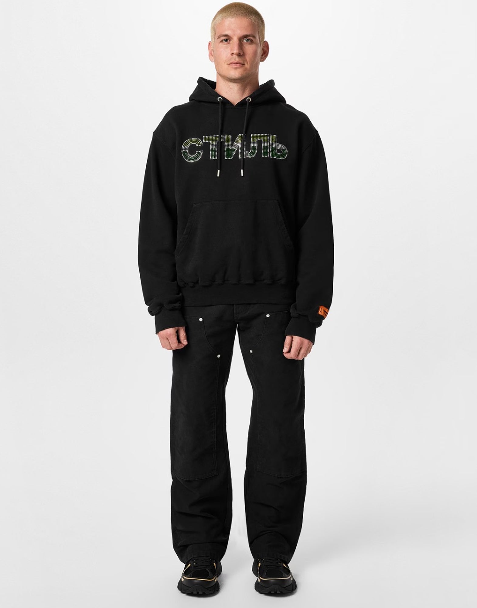 HERON PRESTON Strass Logo Hoodie