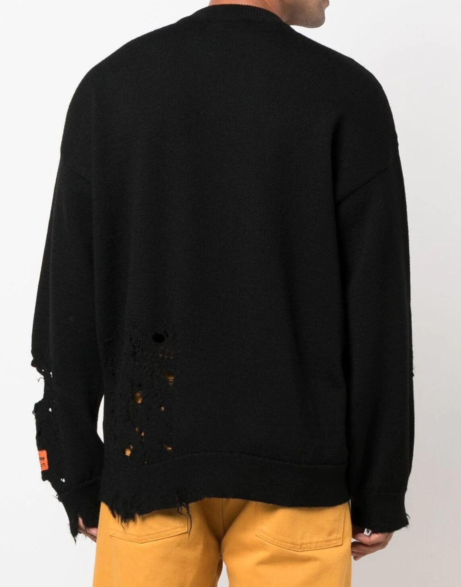 HERON PRESTON Shredded Knit Sweater for Men - SS25 Collection
