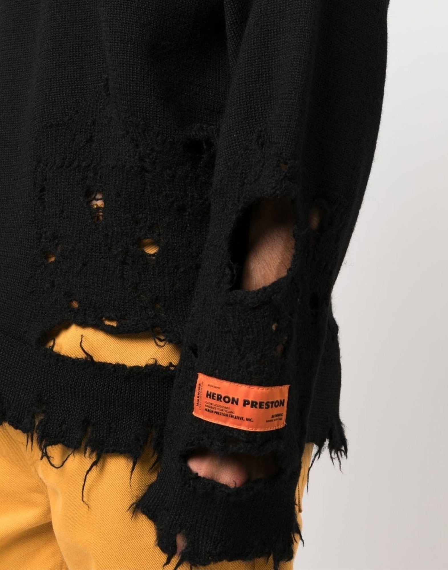 HERON PRESTON Shredded Knit Sweater for Men - SS25 Collection