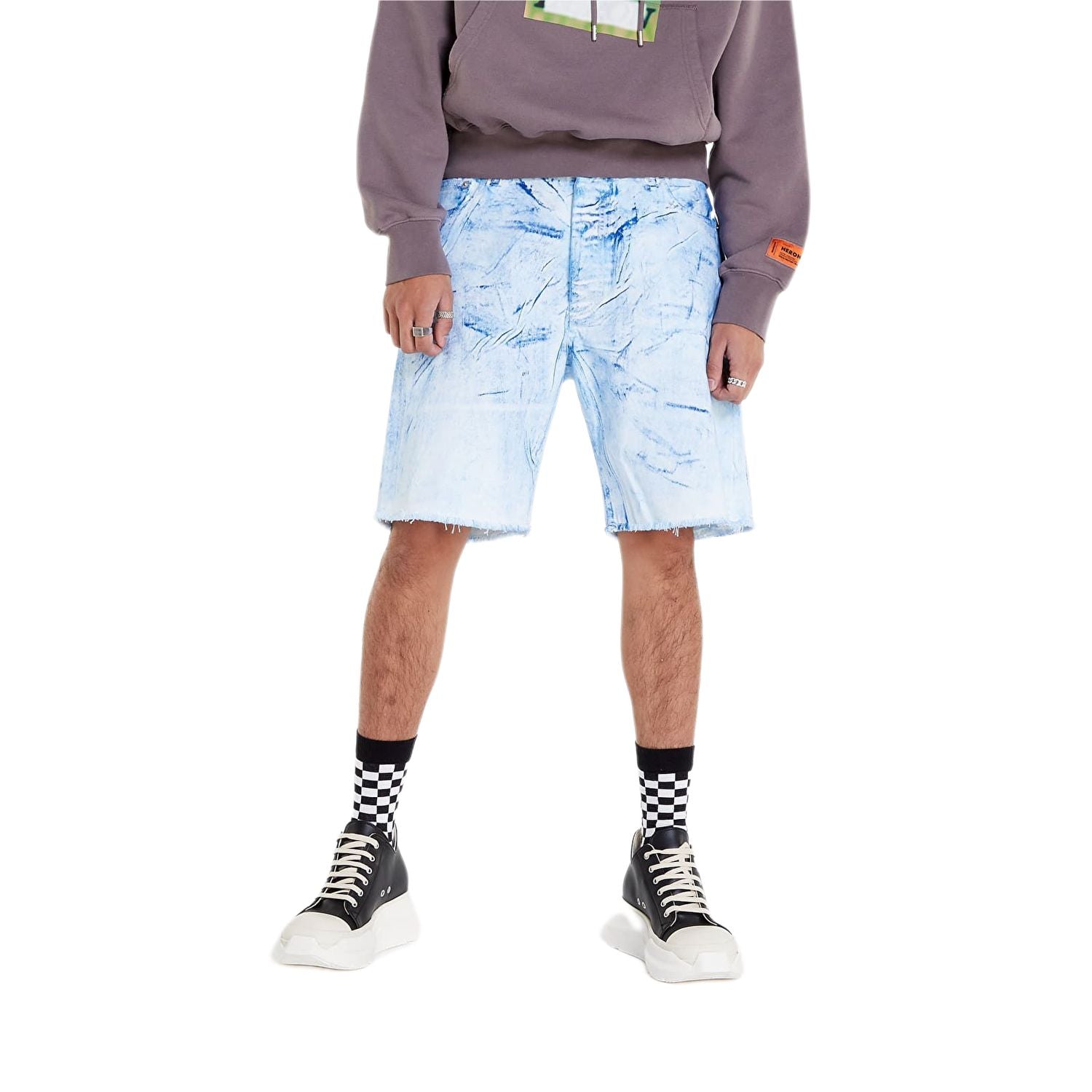 HERON PRESTON Oversized Spray Canvas Shorts for Men