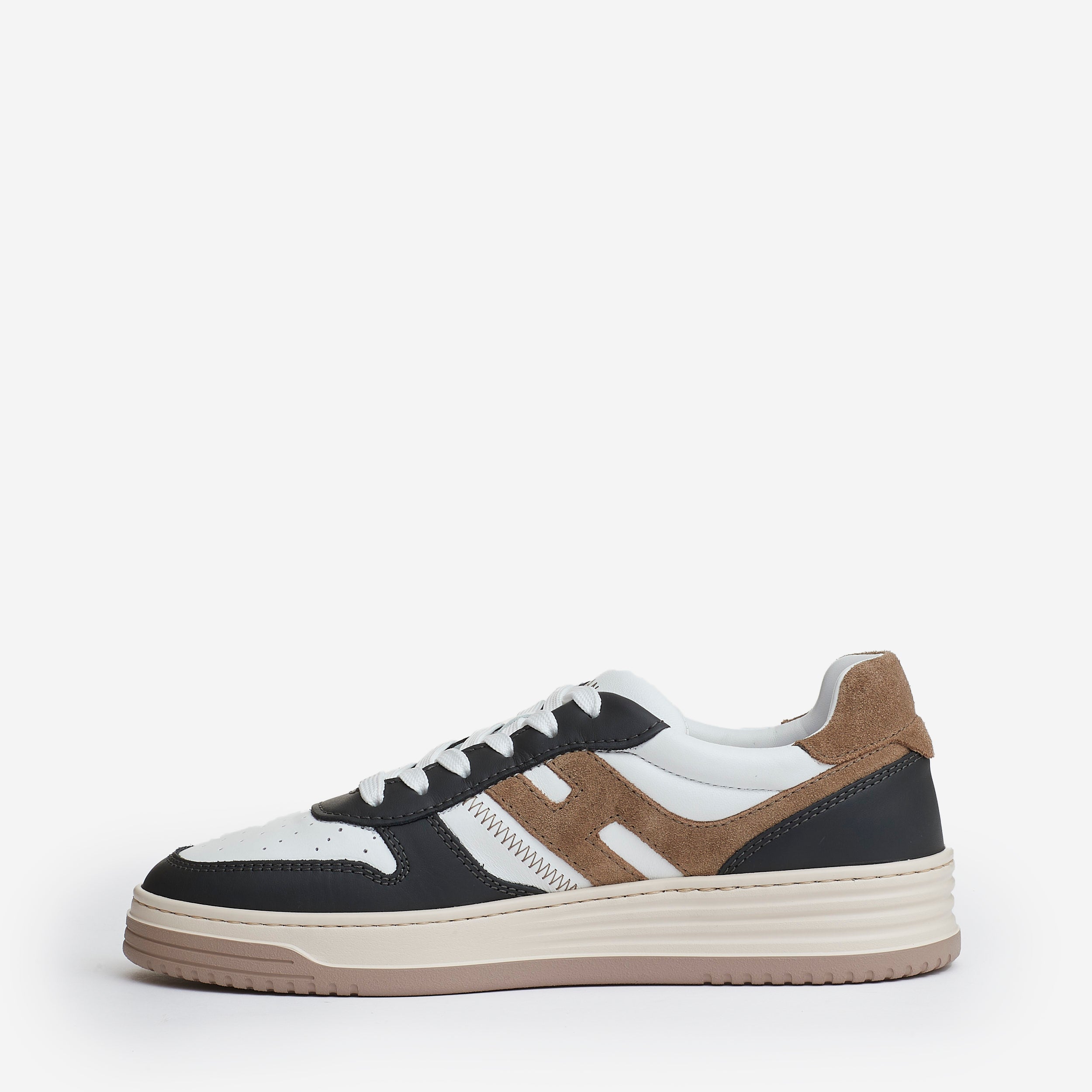 HOGAN Stylish Leather Basketball Sneakers with Memory Foam Insole