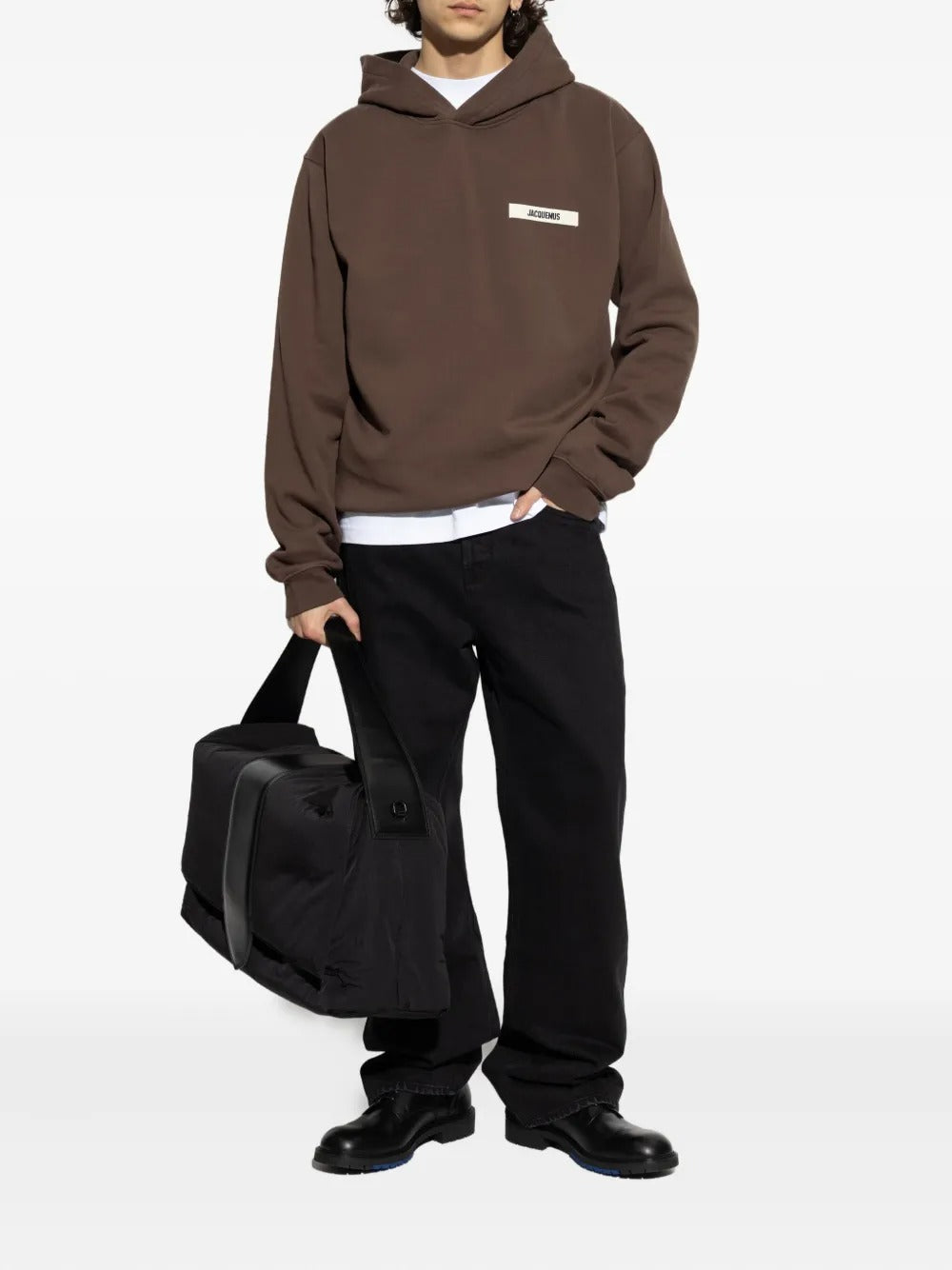 JACQUEMUS Relaxed Fit Hoodie with Logo Patch